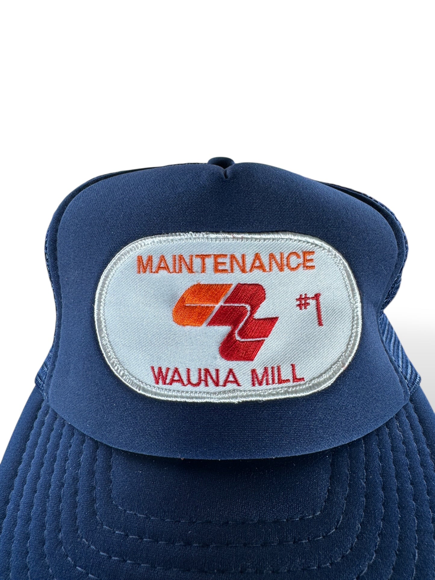 Patch on Vintage Maintenance Wauna Mill Trucker Hat SZ OSFA