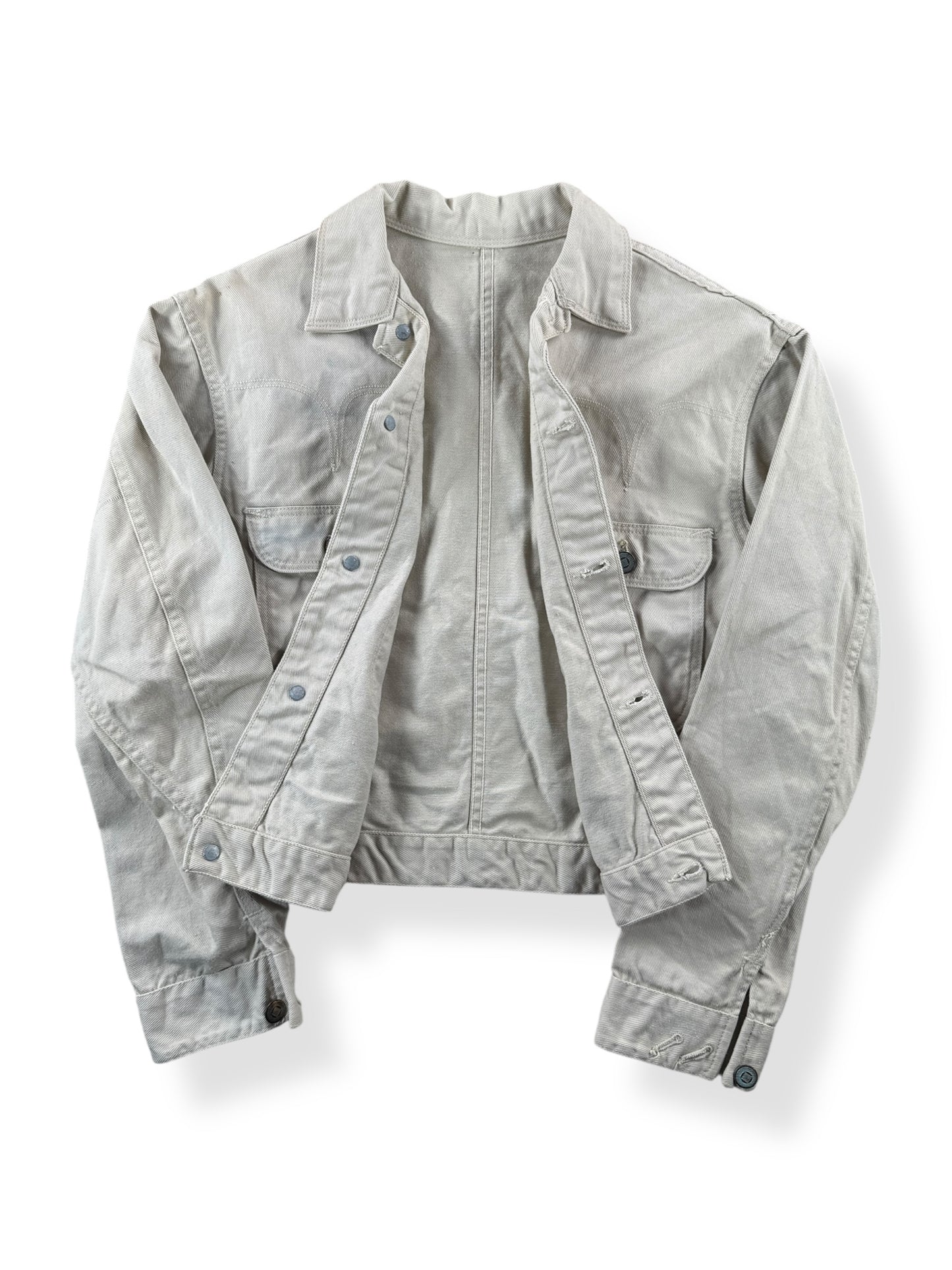 Inside of Vintage Light Wash Key Denim Jacket SZ S