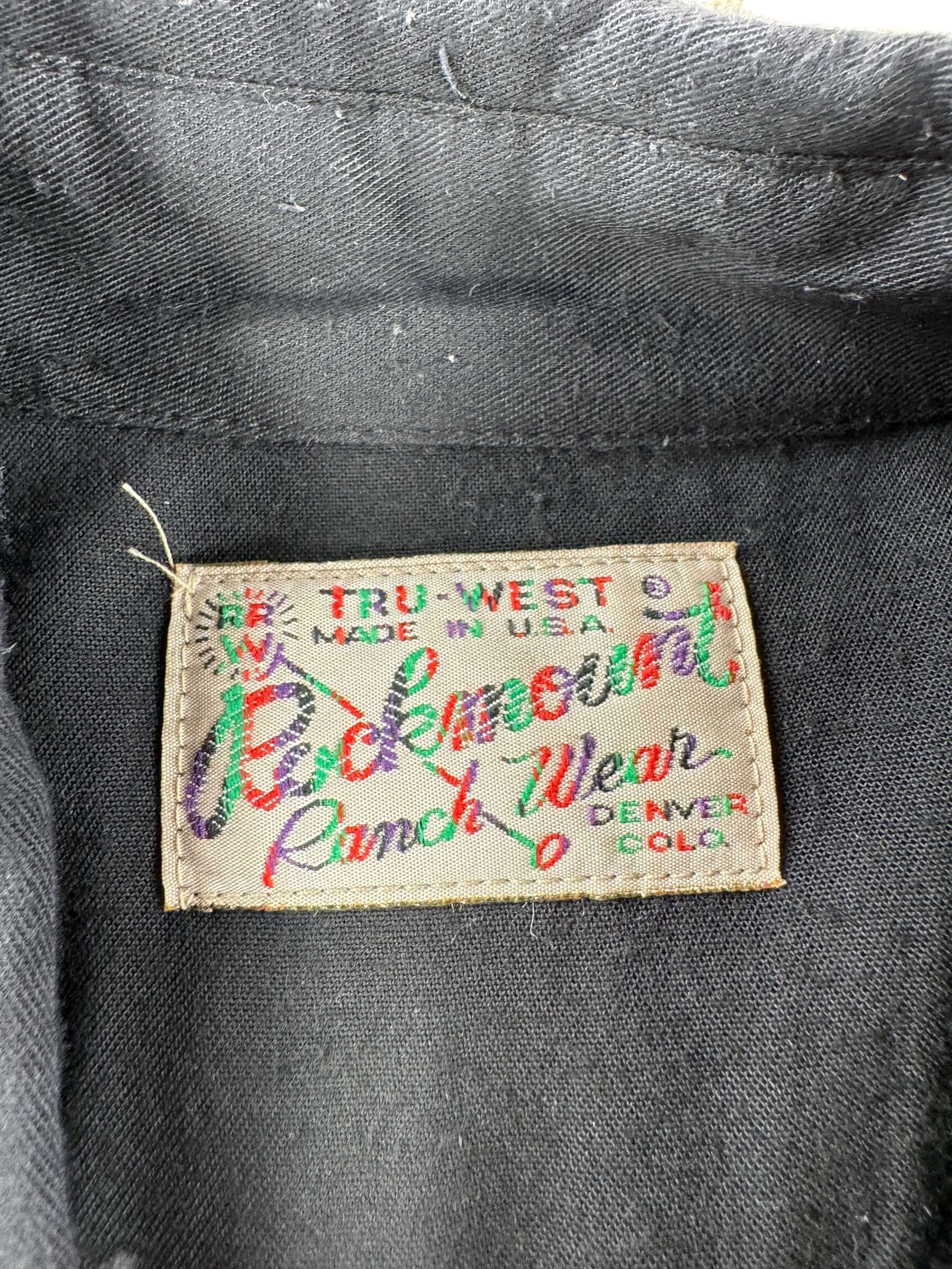 Tag on Vintage Rockmount Smile Pocket Rayon Pearlsnap SZ L