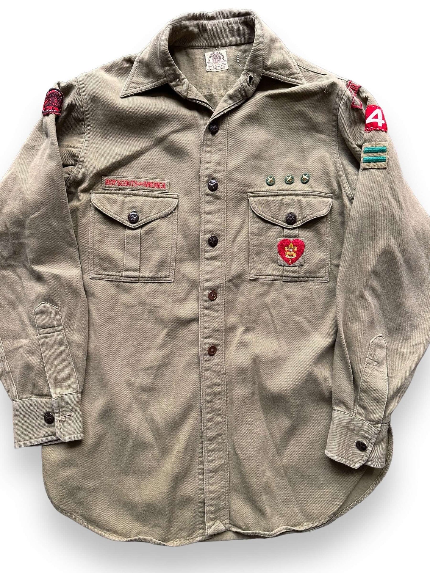 Front Detail on Vintage Spokane Boy Scout Top SZ L | Seattle Vintage Clothing