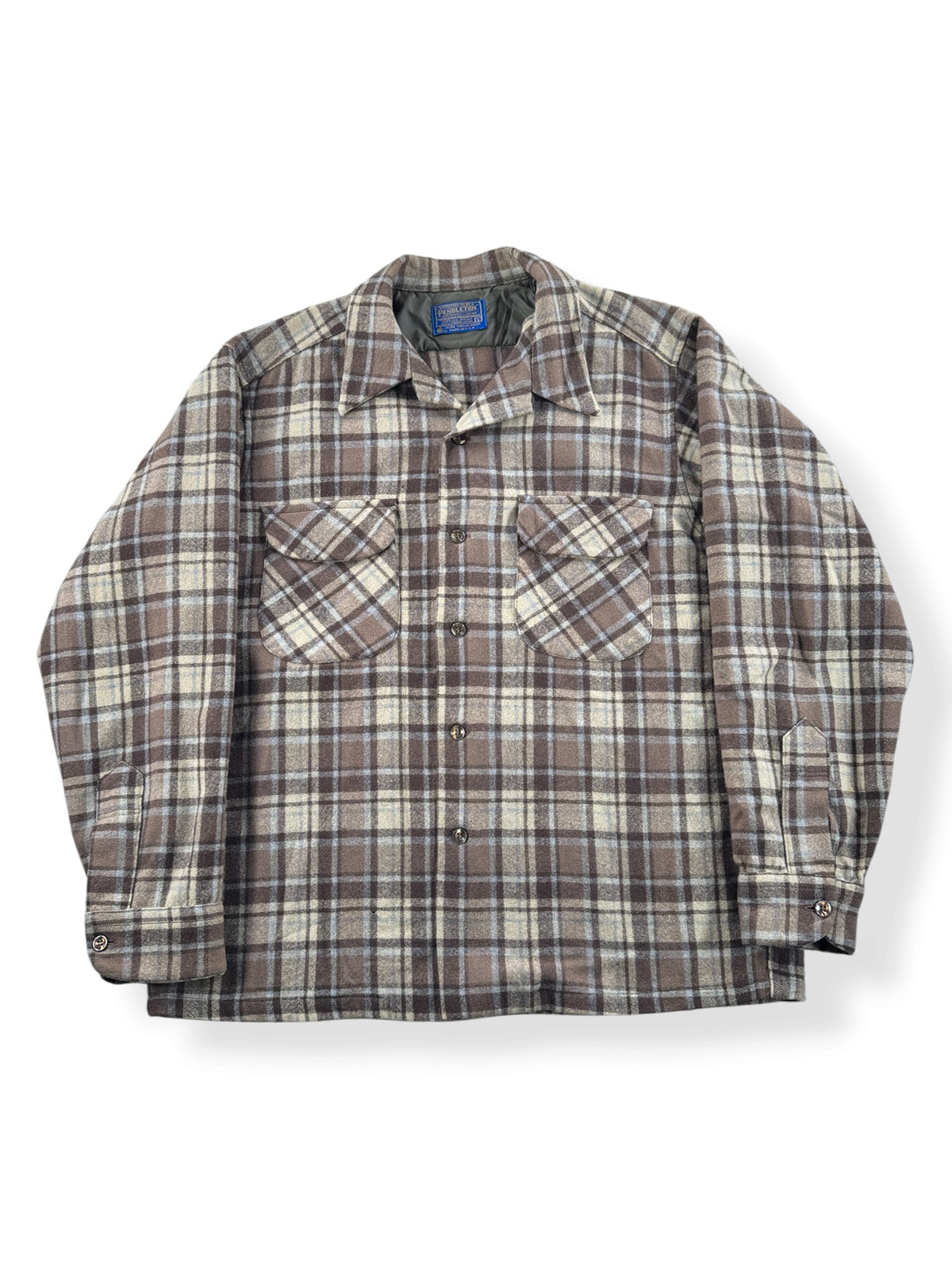 Front of Vintage Pendleton Brown Board Shirt SZ L