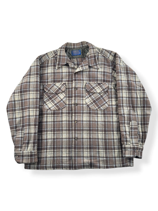 Front of Vintage Pendleton Brown Board Shirt SZ L