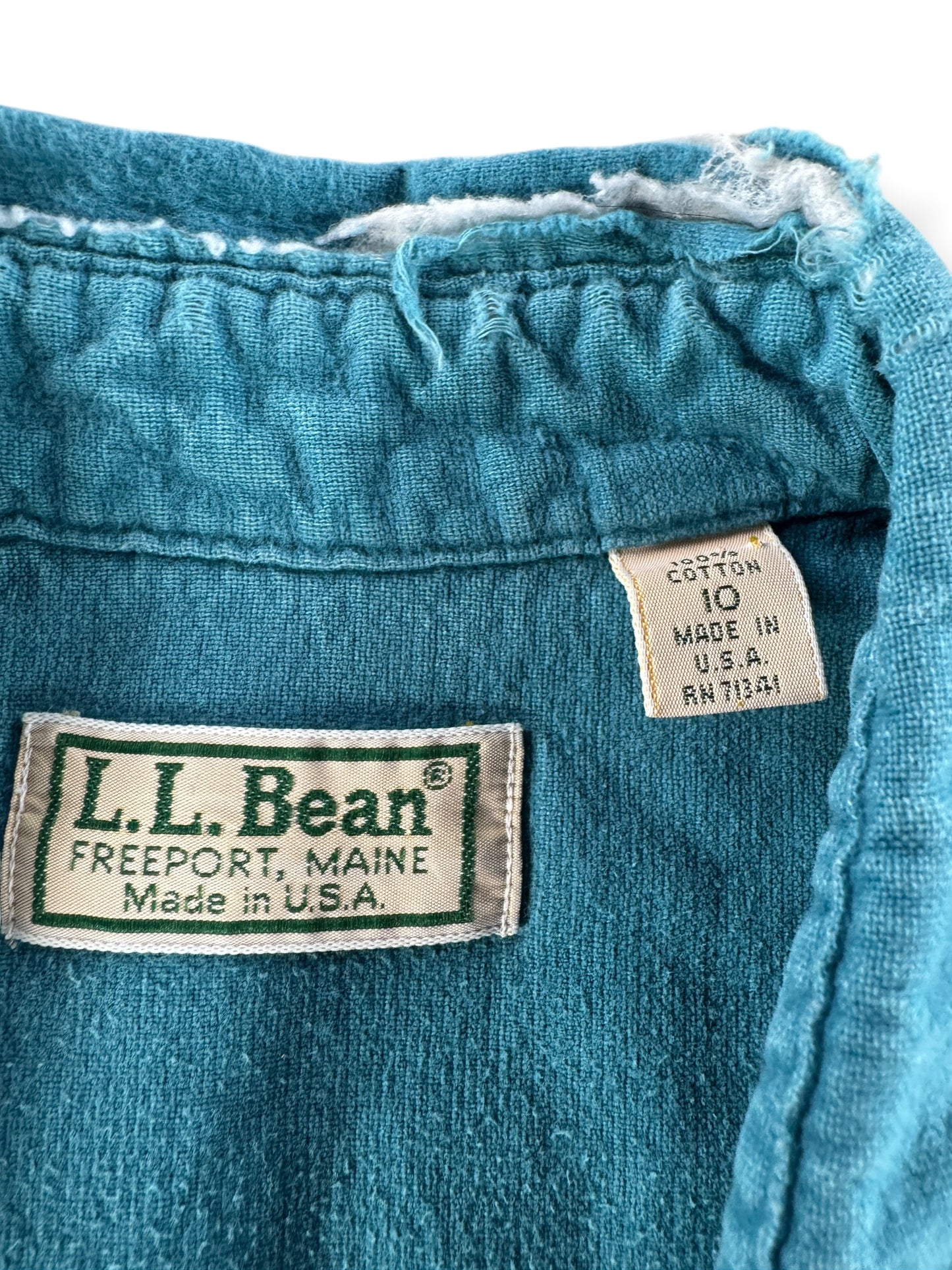 Tag on Vintage L.L. Bean Chamois Shirt SZ 10