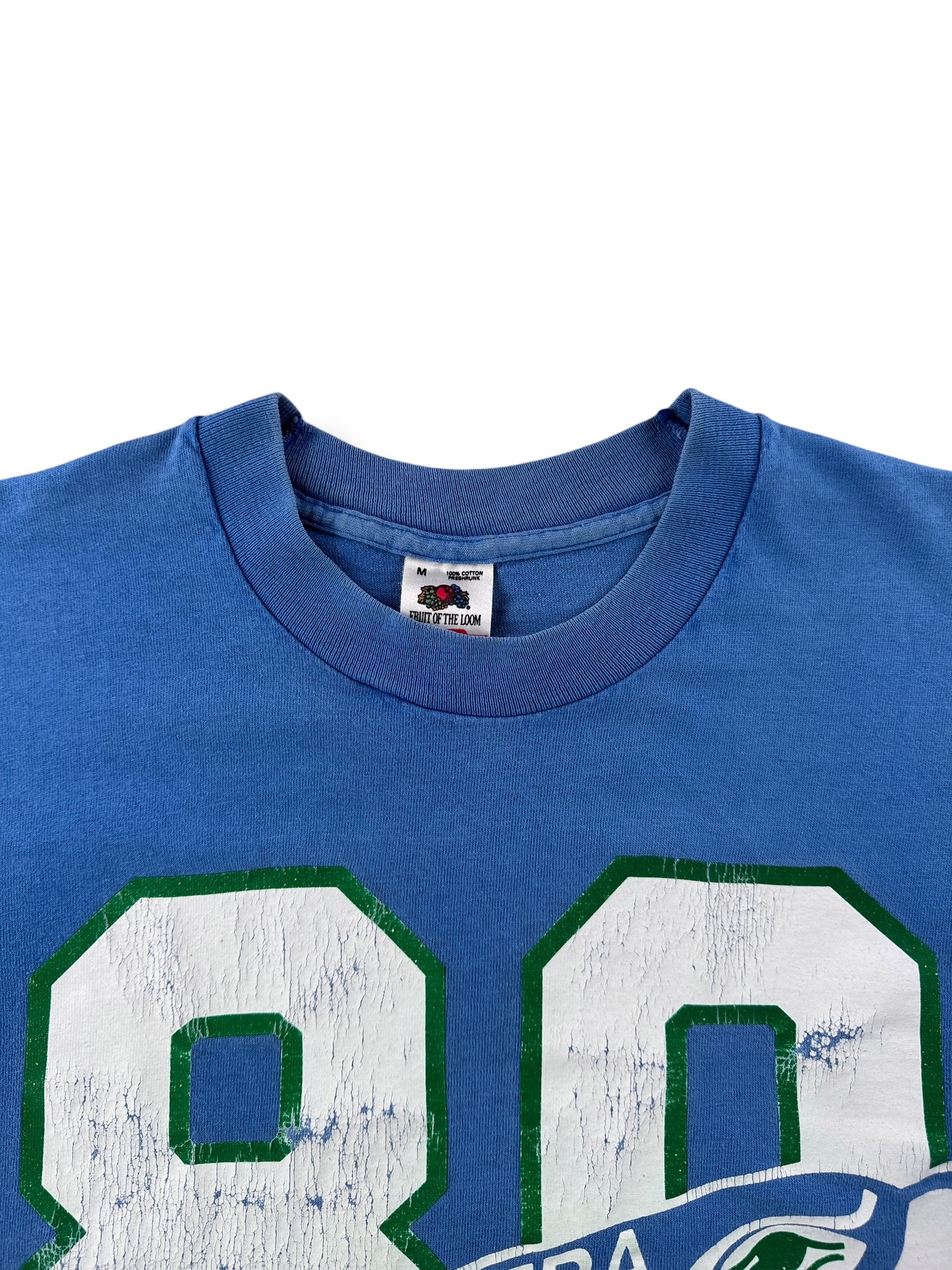 Collar on Vintage 1989 Seahawks Steve Largent End of An Era Tee SZ M (Fits S)