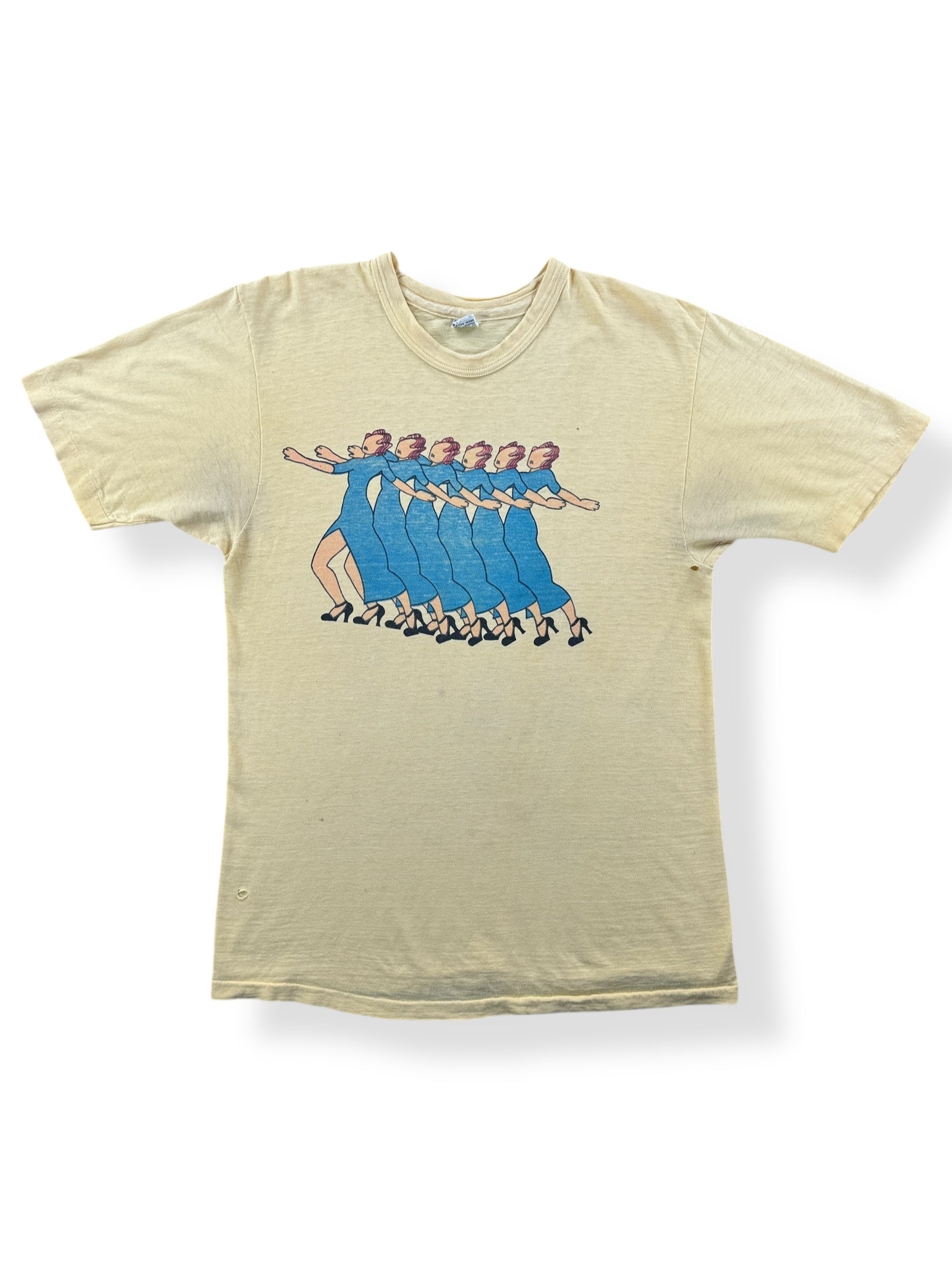 Front of Vintage 70s Era Dancing Ladies Tee SZ M