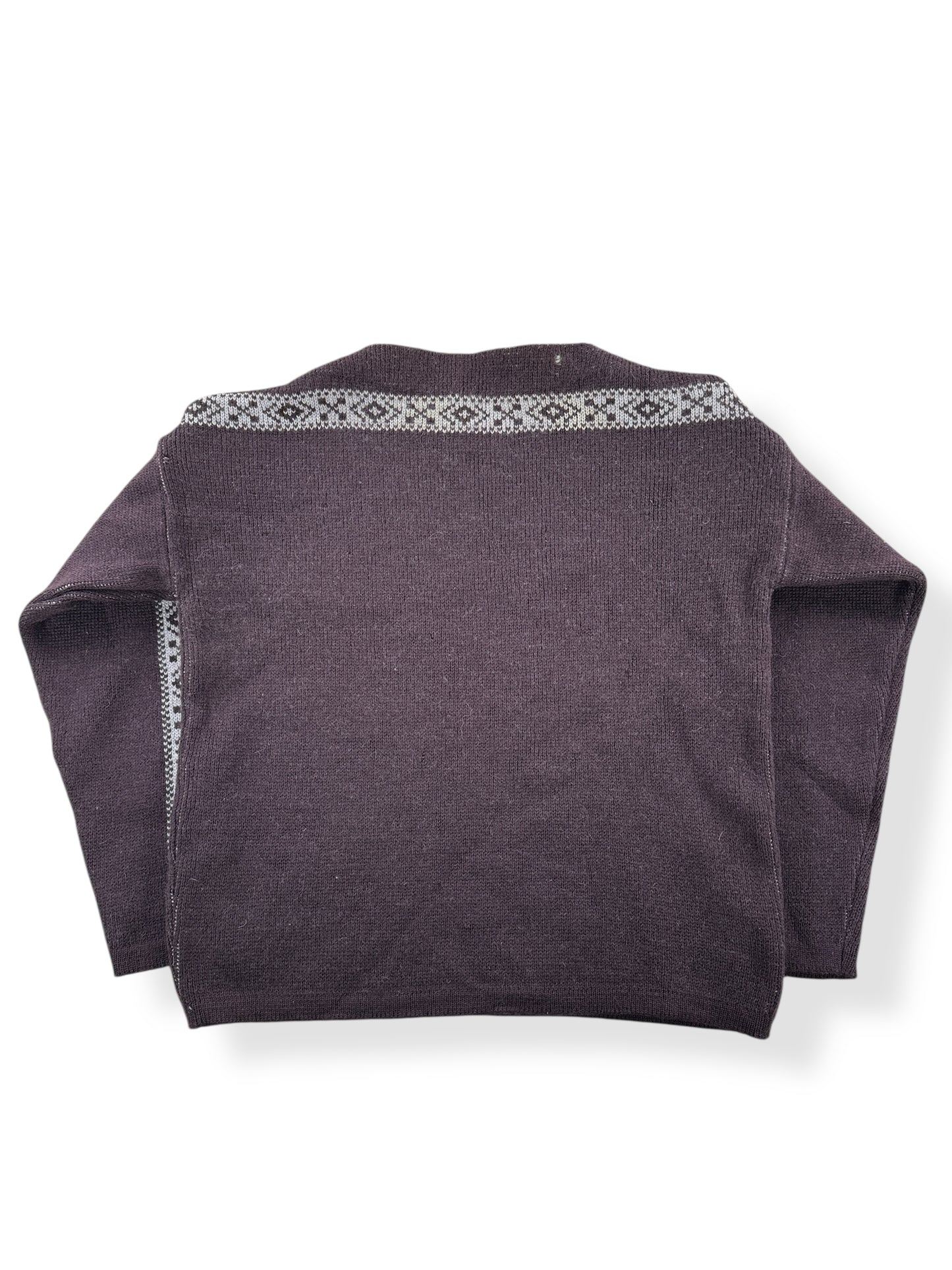 Back of Vintage German Made Wool Ski Sweater SZ M