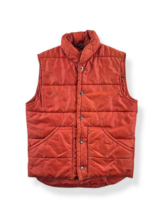 Front of Vintage JC Penney Rust Colored Puffer Vest SZ S