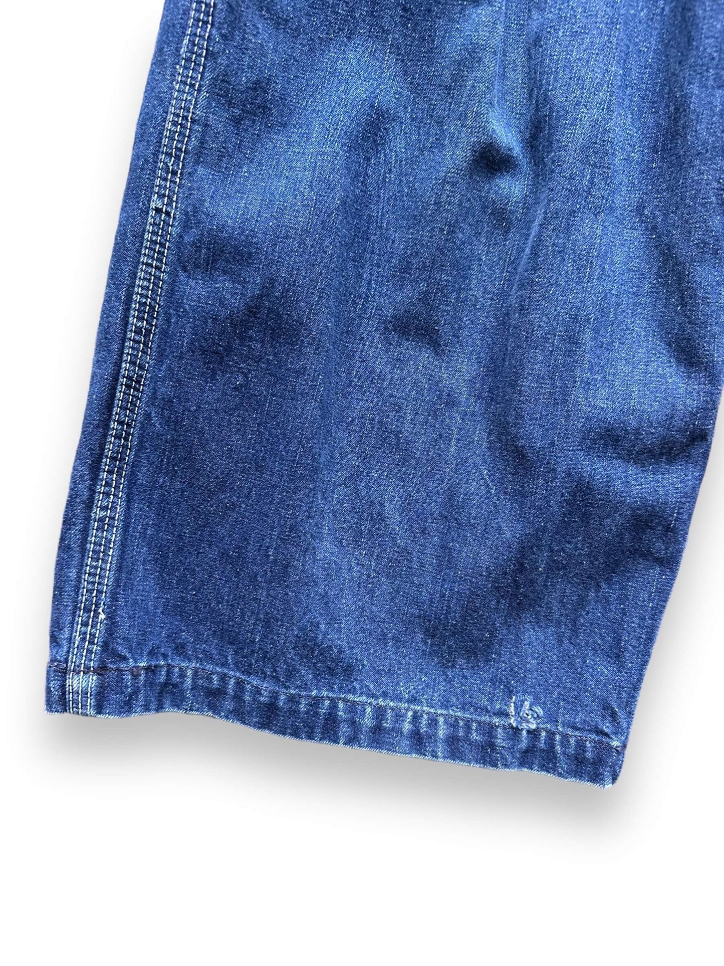 Small Abrasion on 70's Era Lee Jelt Denim Overalls | Vintage Denim Workwear Seattle | Seattle Vintage Denim