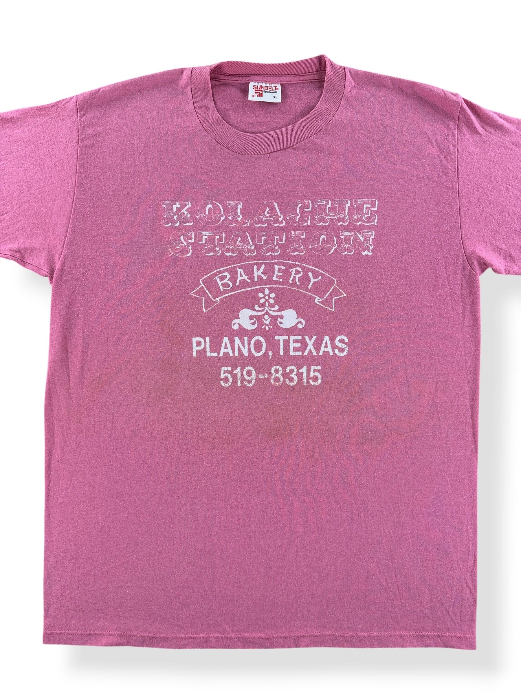 Front Close Up of Vintage Kolache Station Texas Tee SZ XL (Fits L) - AS IS