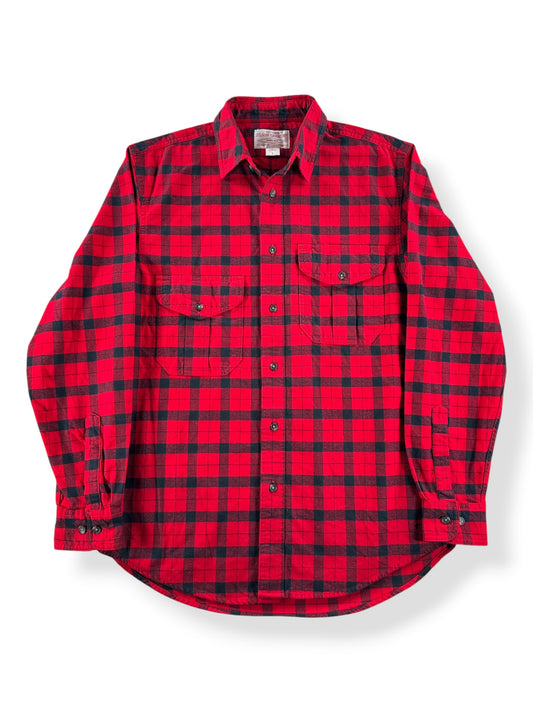 Front of Filson Red and Black Alaska Guide Shirt SZ S