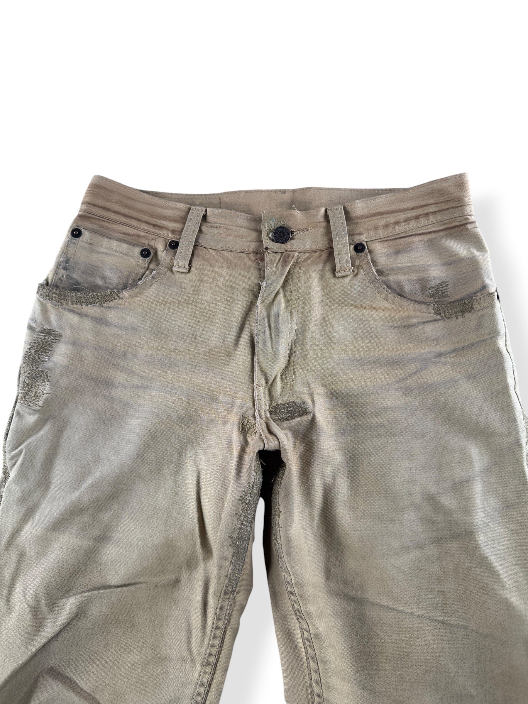 Front Close Up of Filson x Levi's Repaired Tin Cloth Pants W28