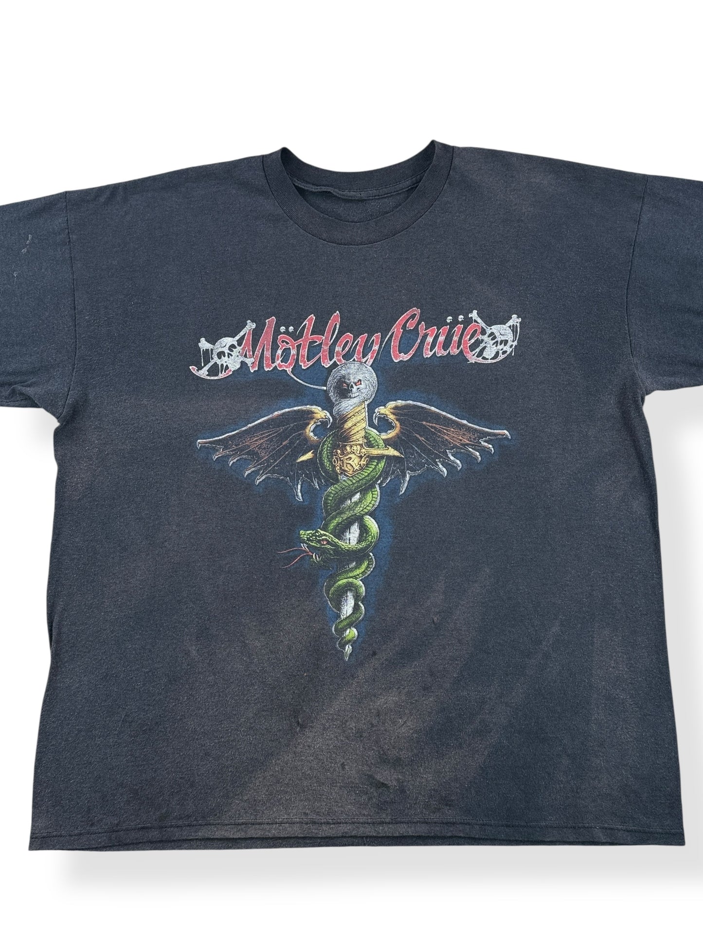 Front Close Up of Vintage Motley Crue Dr. Feelgood Tee SZ XL