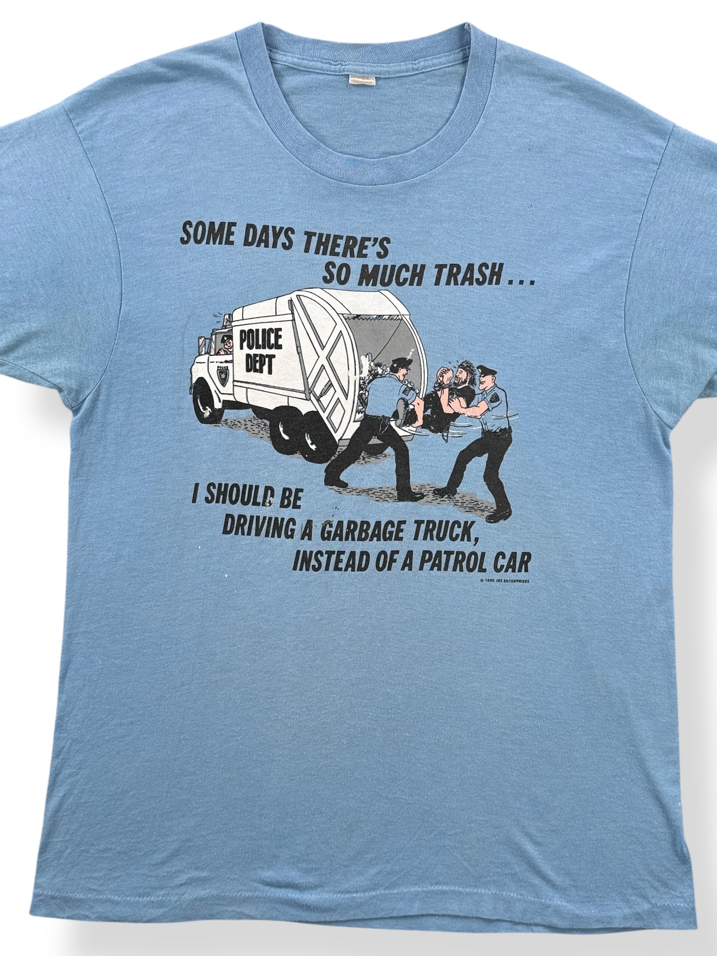 Front Close Up of Vintage Cop Humor Tee SZ M