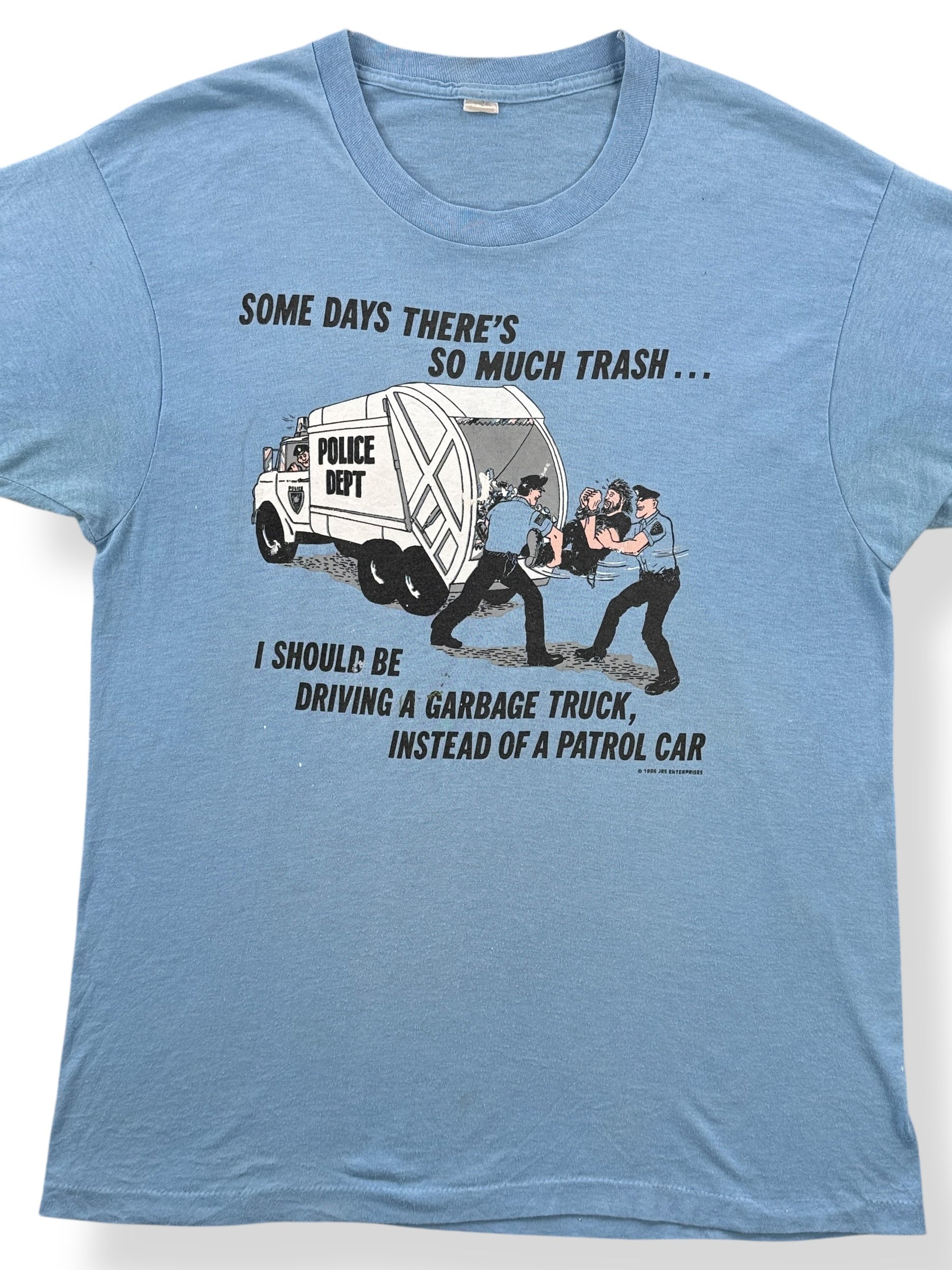 Front Close Up of Vintage Cop Humor Tee SZ M