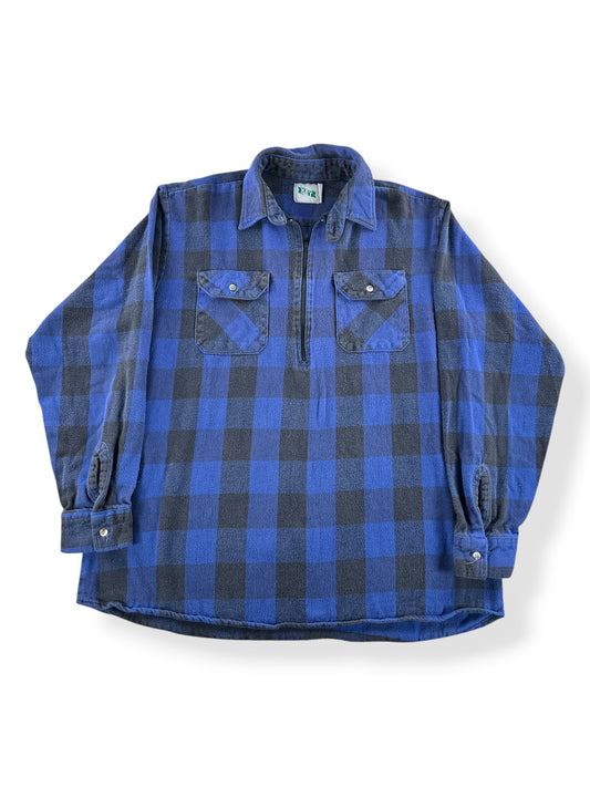Front of Vintage Key Quarter Zip Cotton Flannel SZ XXL