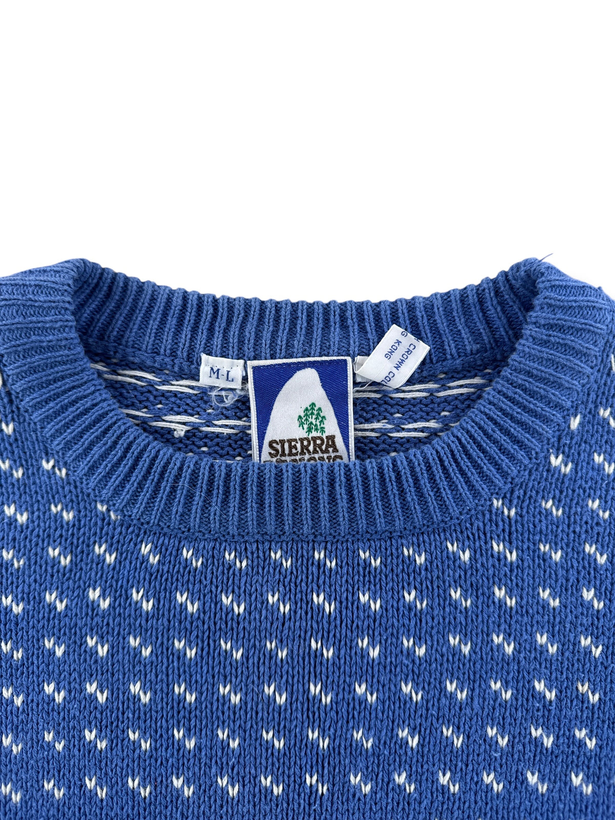 Collar on Vintage 1980s Sierra Designs Birdseye Cotton Sweater SZ M/L
