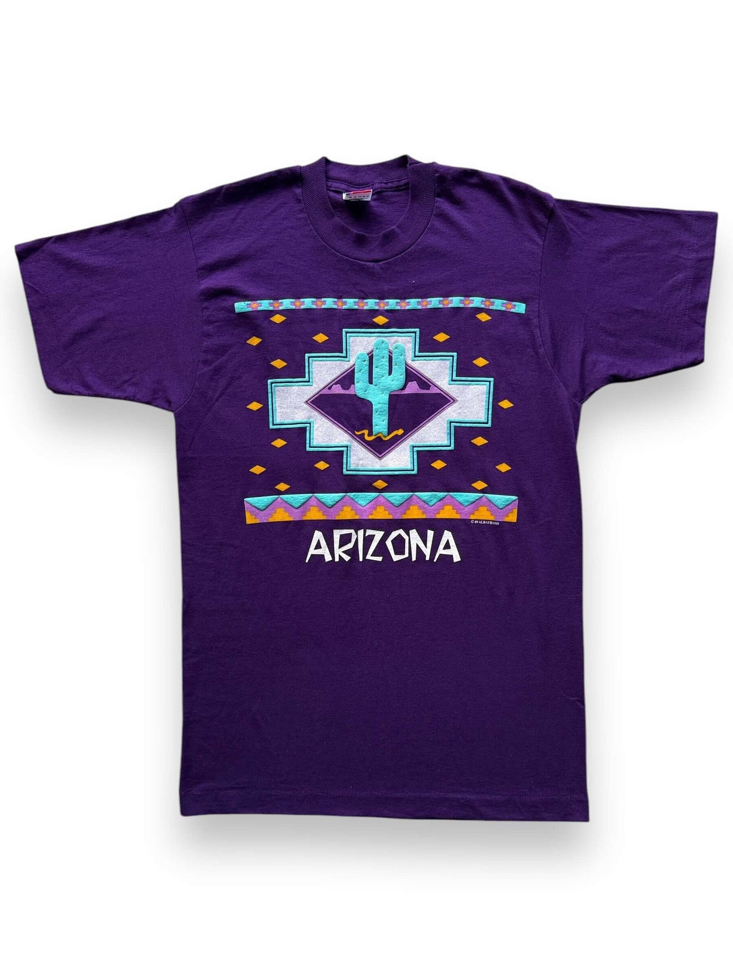 front of Vintage Purple Arizona Tee SZ M