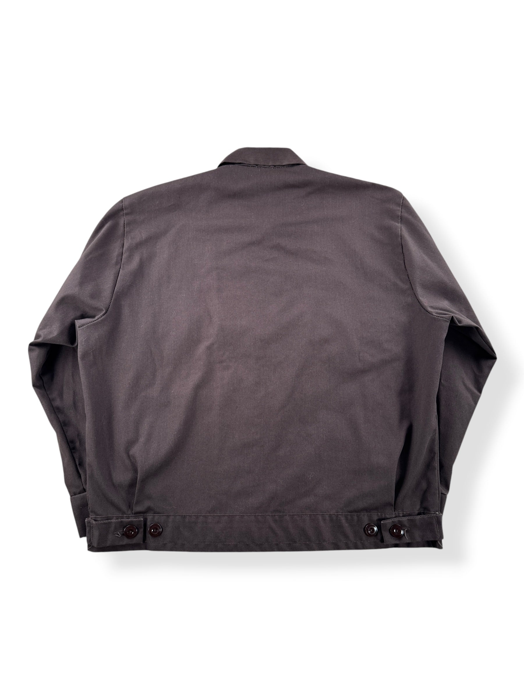Back of Vintage Brown 2 Pocket Gas Station Jacket SZ M
