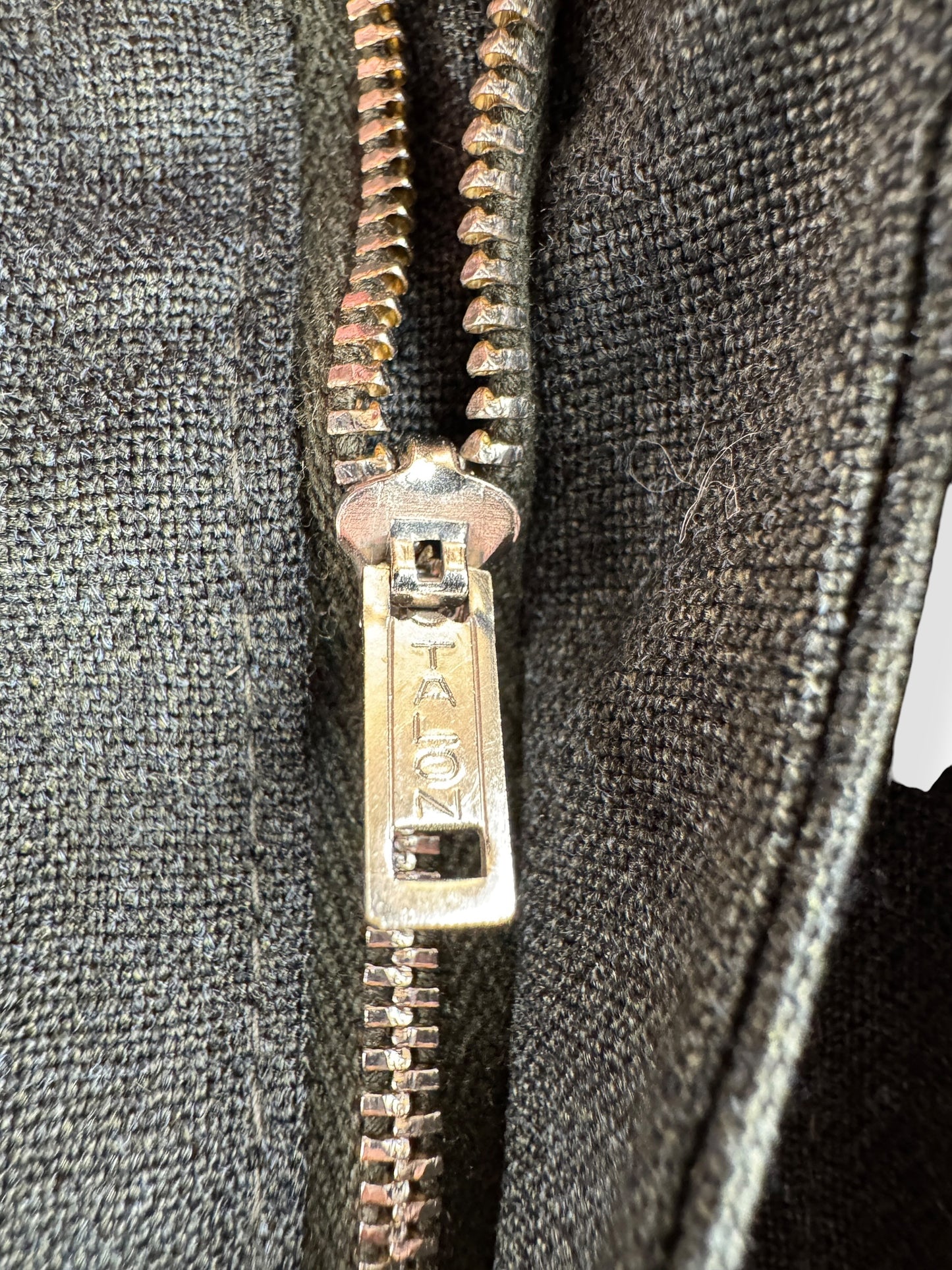 Zipper on Vintage Towncraft Grey Wool Dress Trousers W36