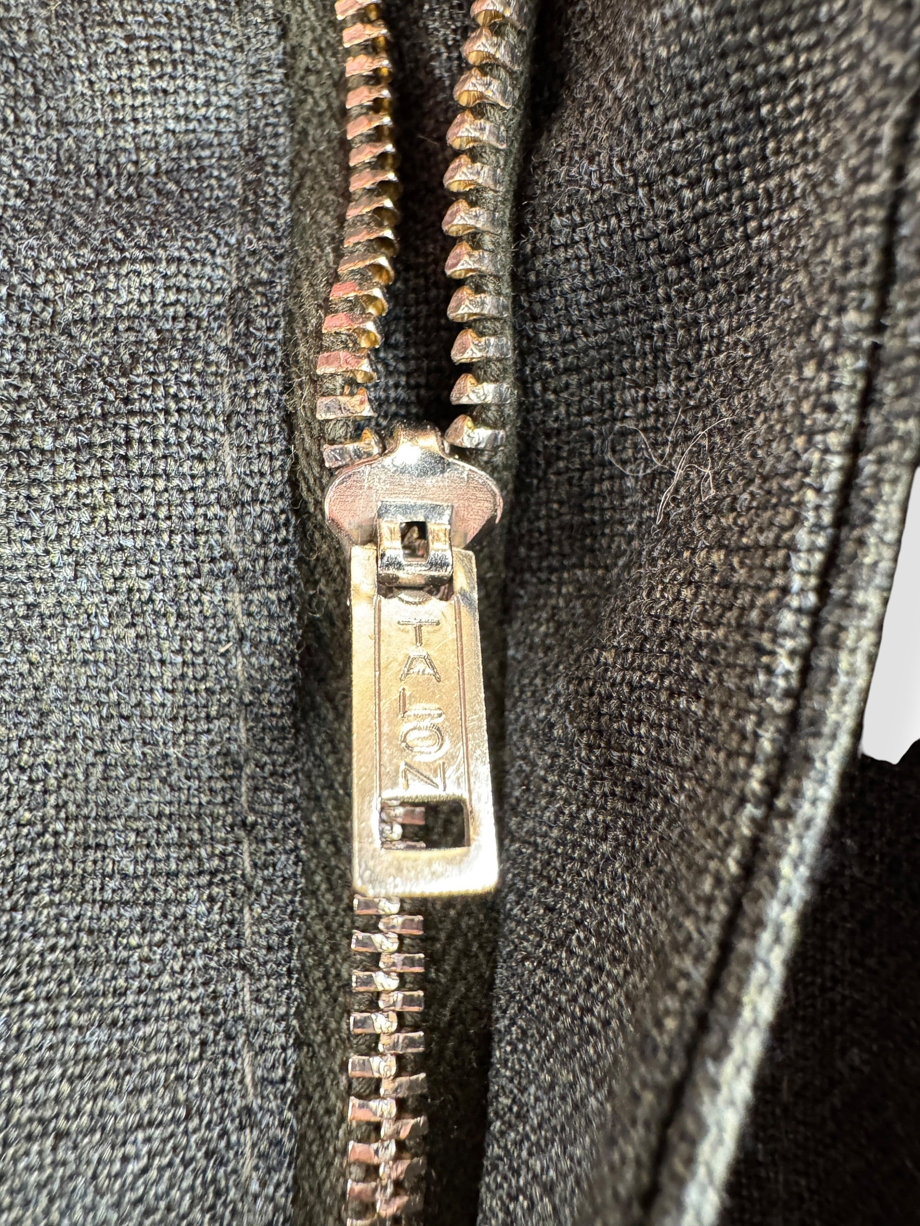 Zipper on Vintage Towncraft Grey Wool Dress Trousers W36