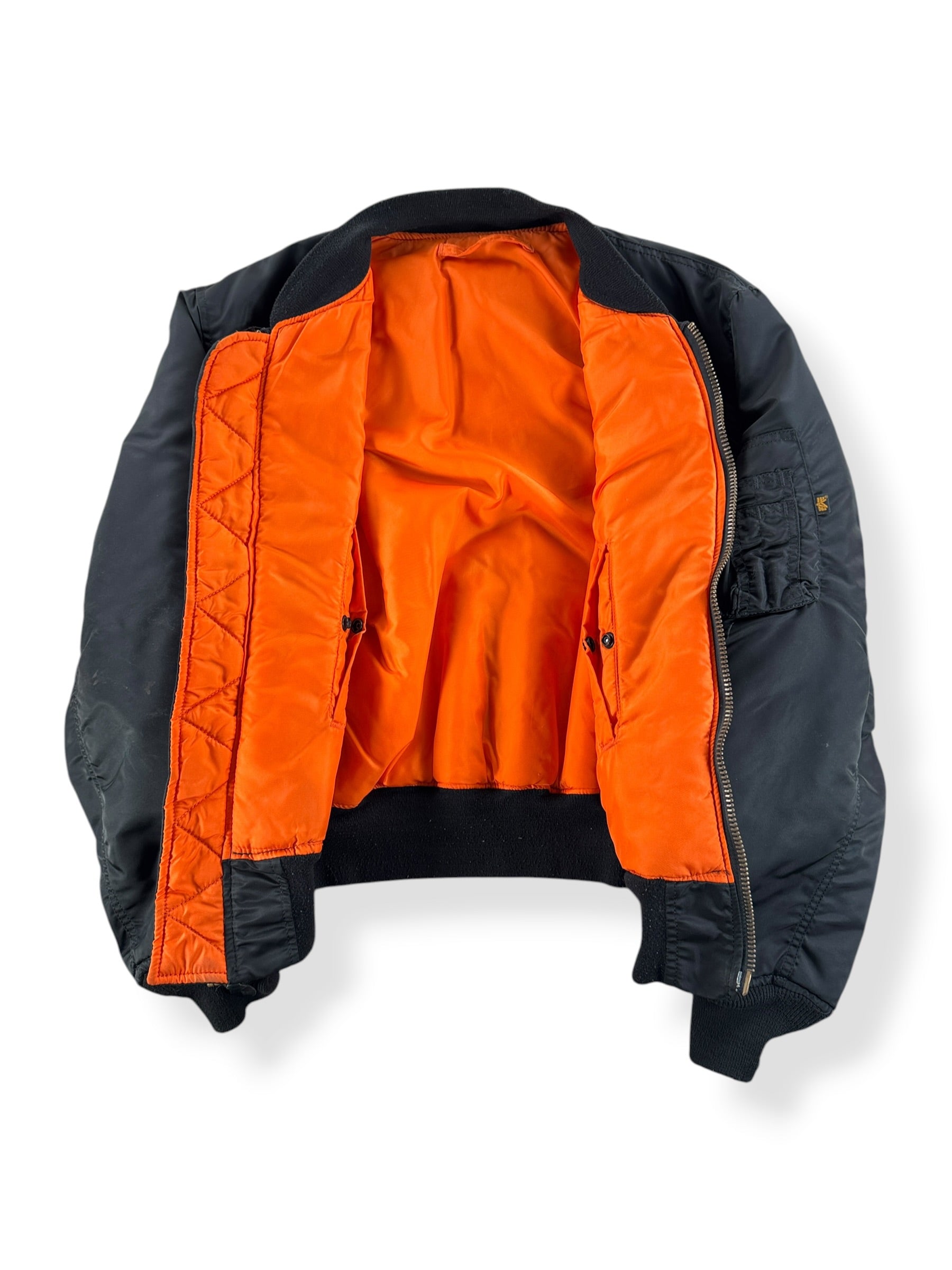 Black Alpha Industries MA-1 Bomber Jacket SZ XL – The Barn Owl