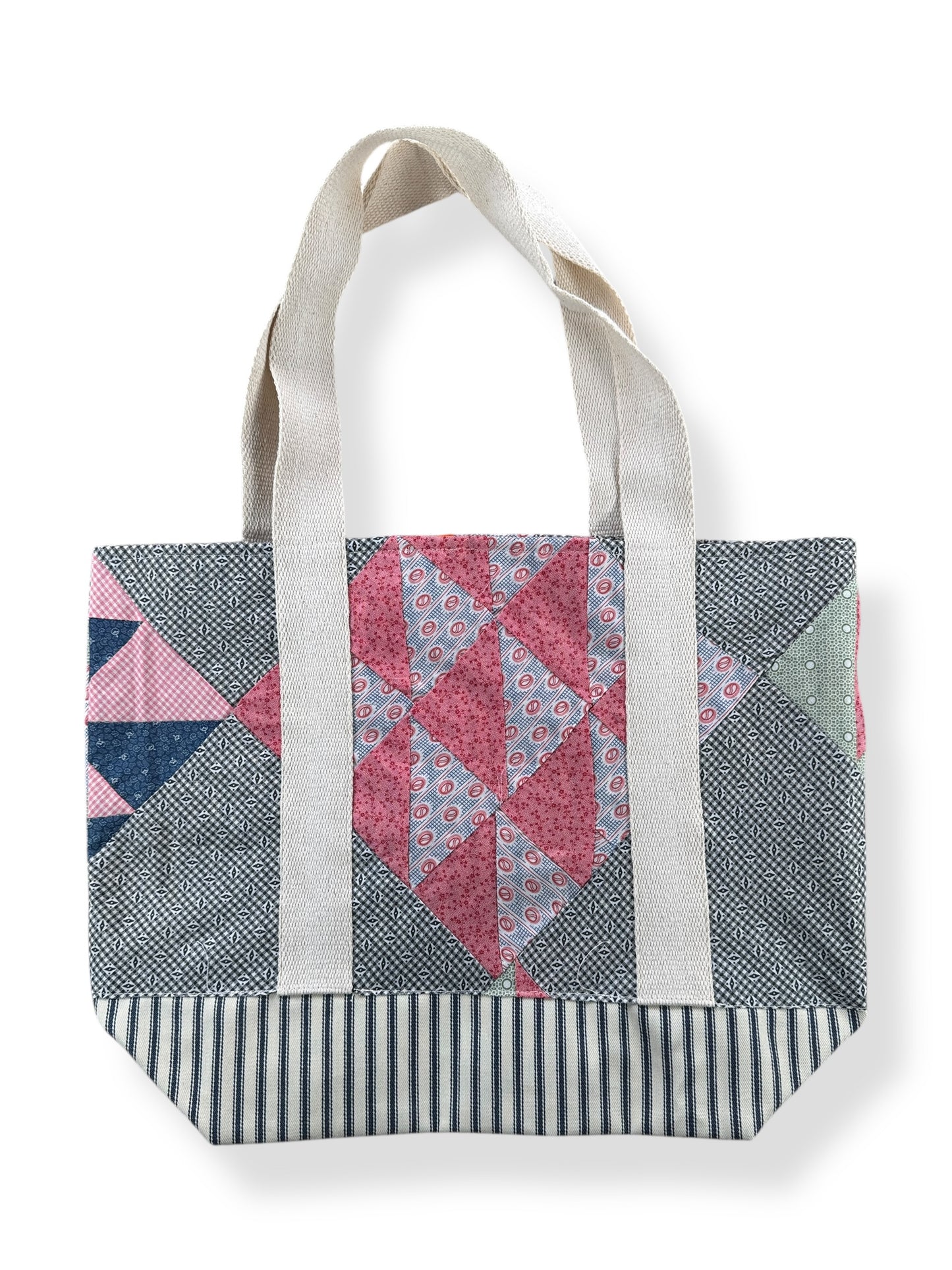 Side A of Archive Craft X Barn Owl Vintage Quilt Tote Bag