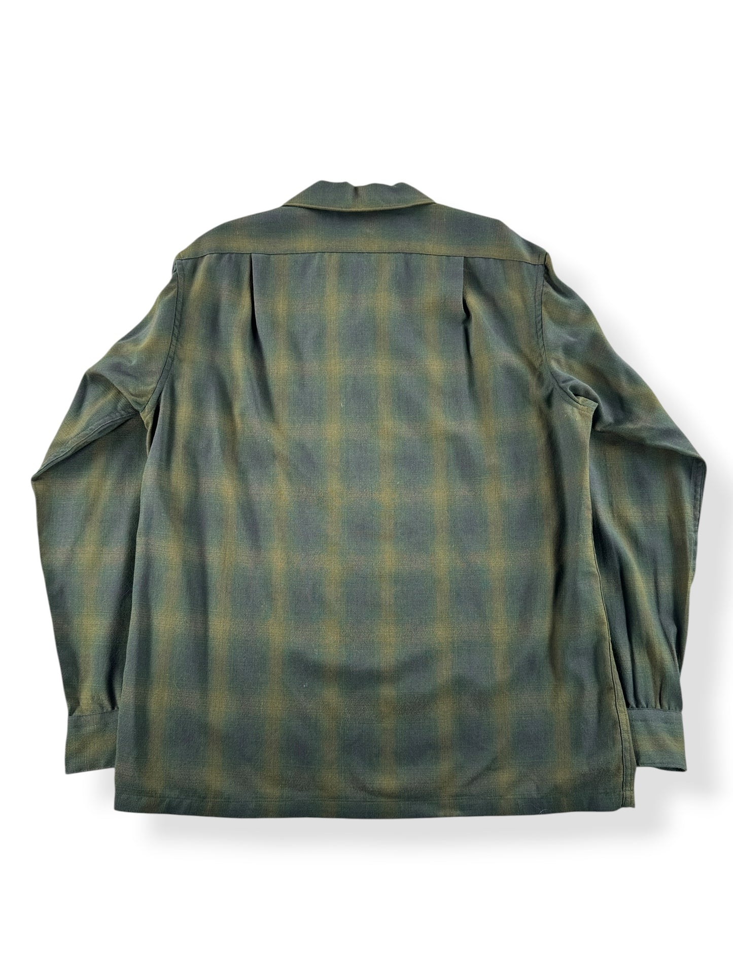 Back of Vintage Sir Pendleton Green Shadow Plaid Shirt SZ M