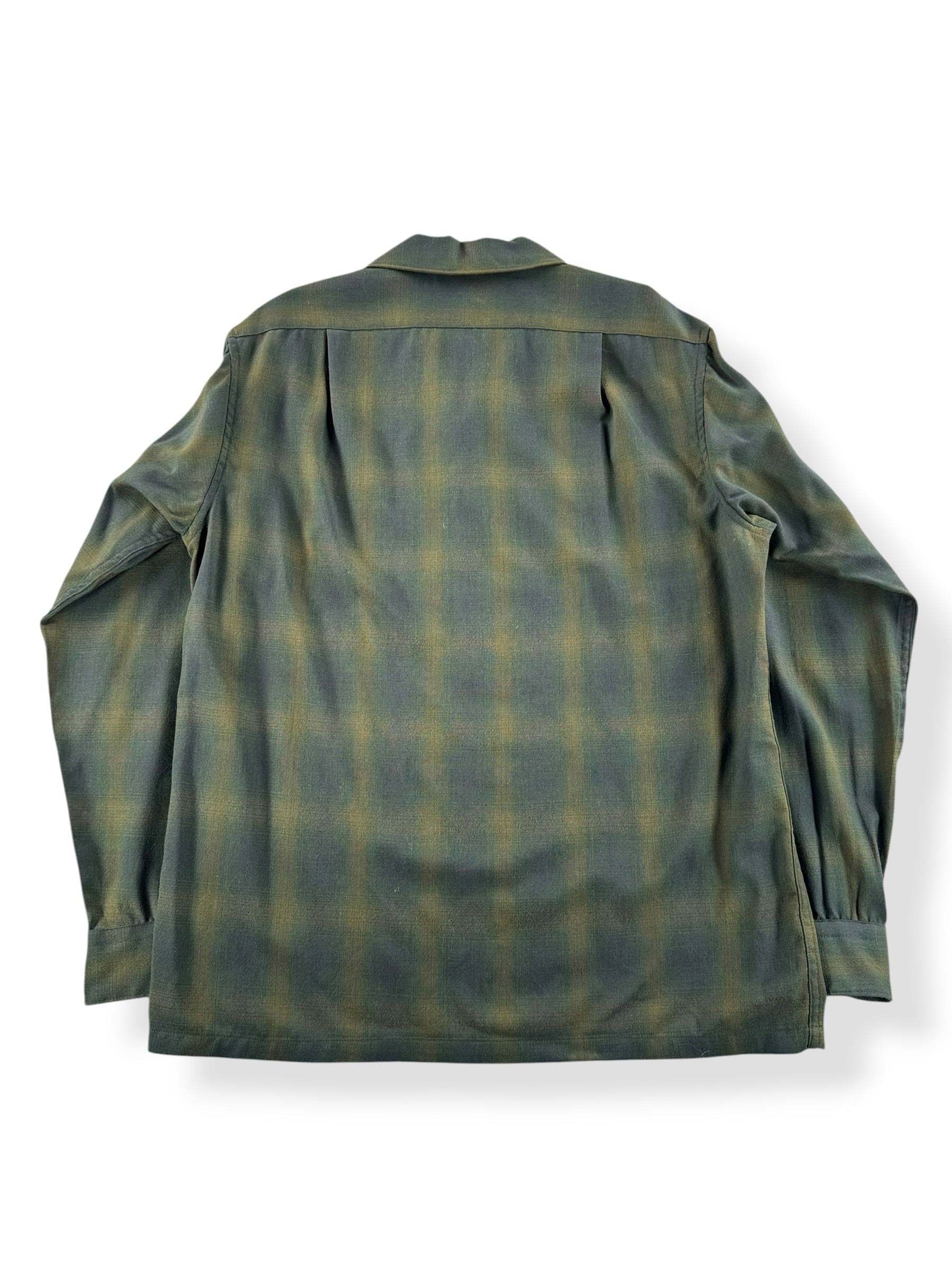 Back of Vintage Sir Pendleton Green Shadow Plaid Shirt SZ M
