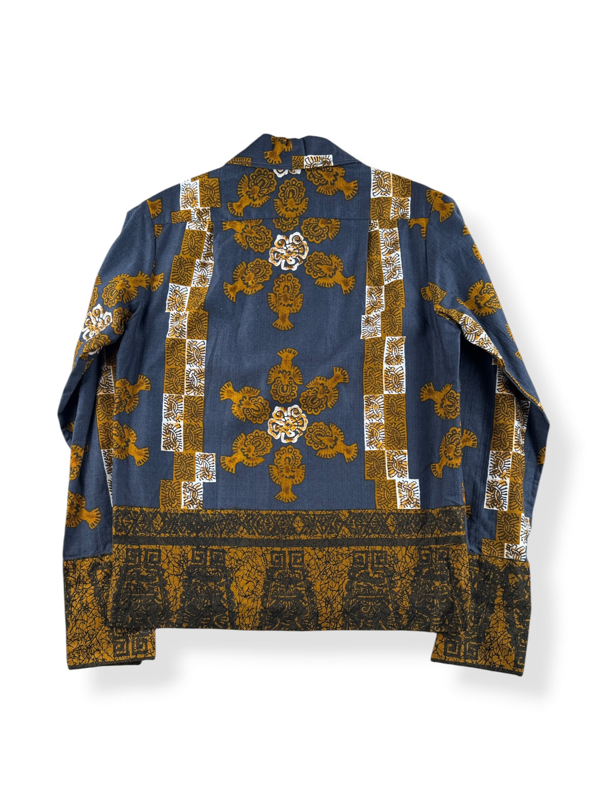 Back of Vintage Pullover Barkcloth Aloha Shirt SZ S