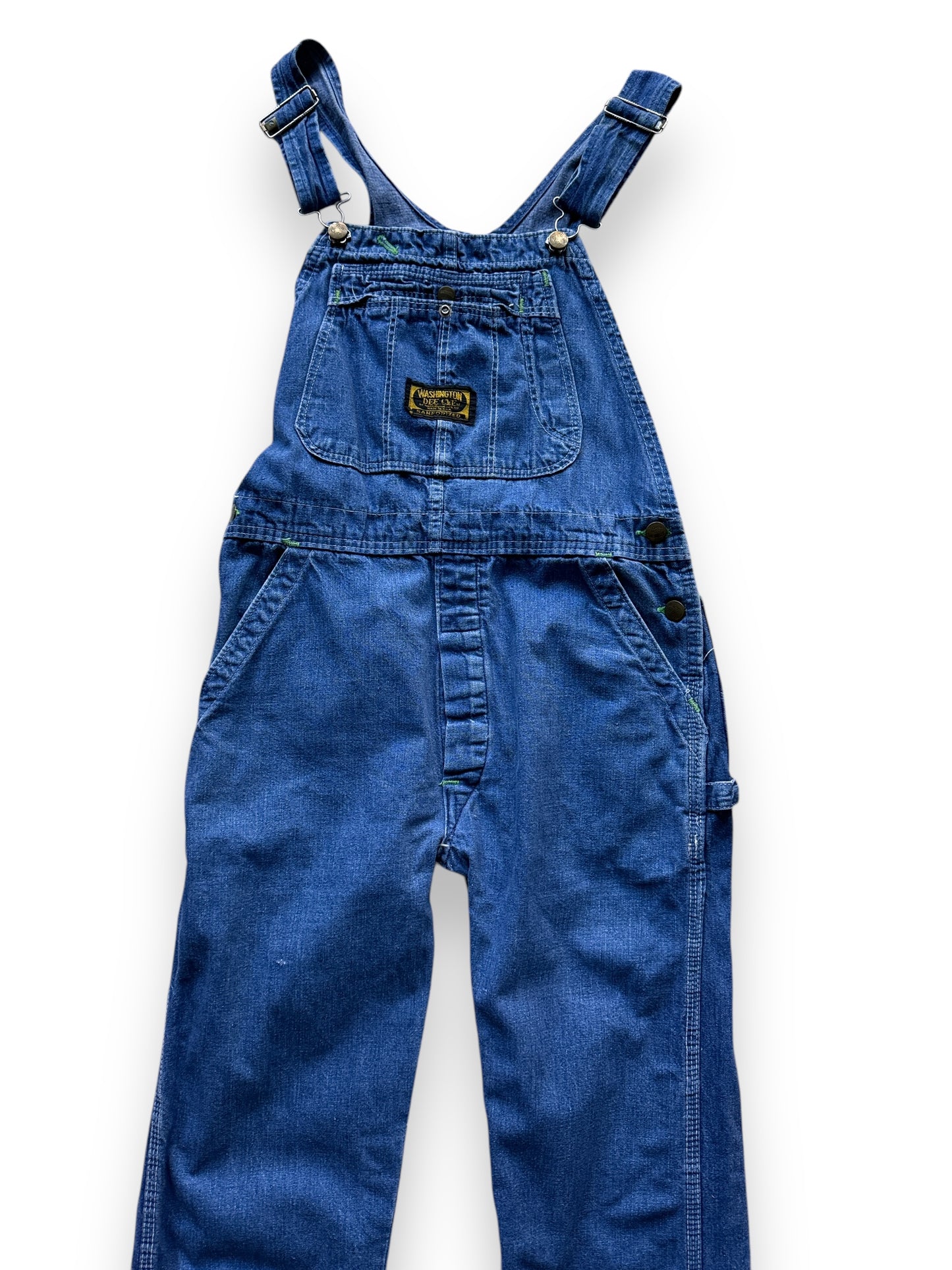 Front Detail on Vintage Dee Cee Denim Overalls W32