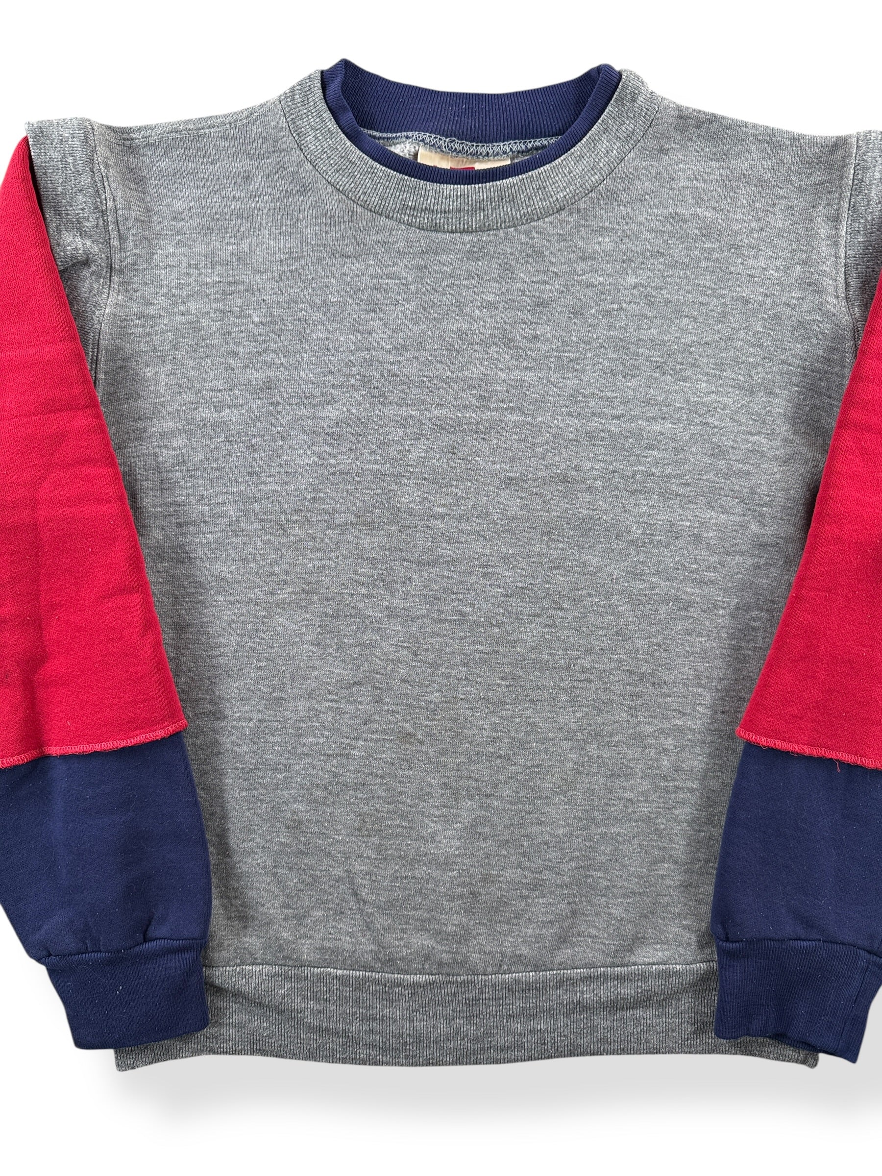 Front Close Up of Vintage 80s Russell TriTone Crewneck SZ S