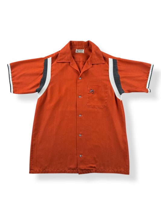 Front of Vintage Hilton Burnt Orange Bowling Shirt SZ M