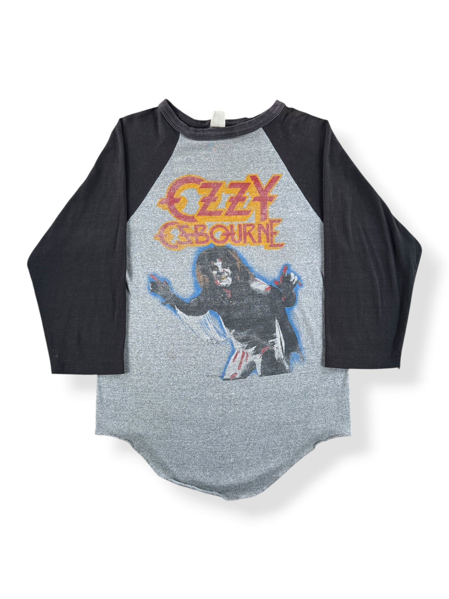 Front of Vintage Ozzy Osbourne Diary of a Madman Raglan Tee SZ M (Fits XS/S)