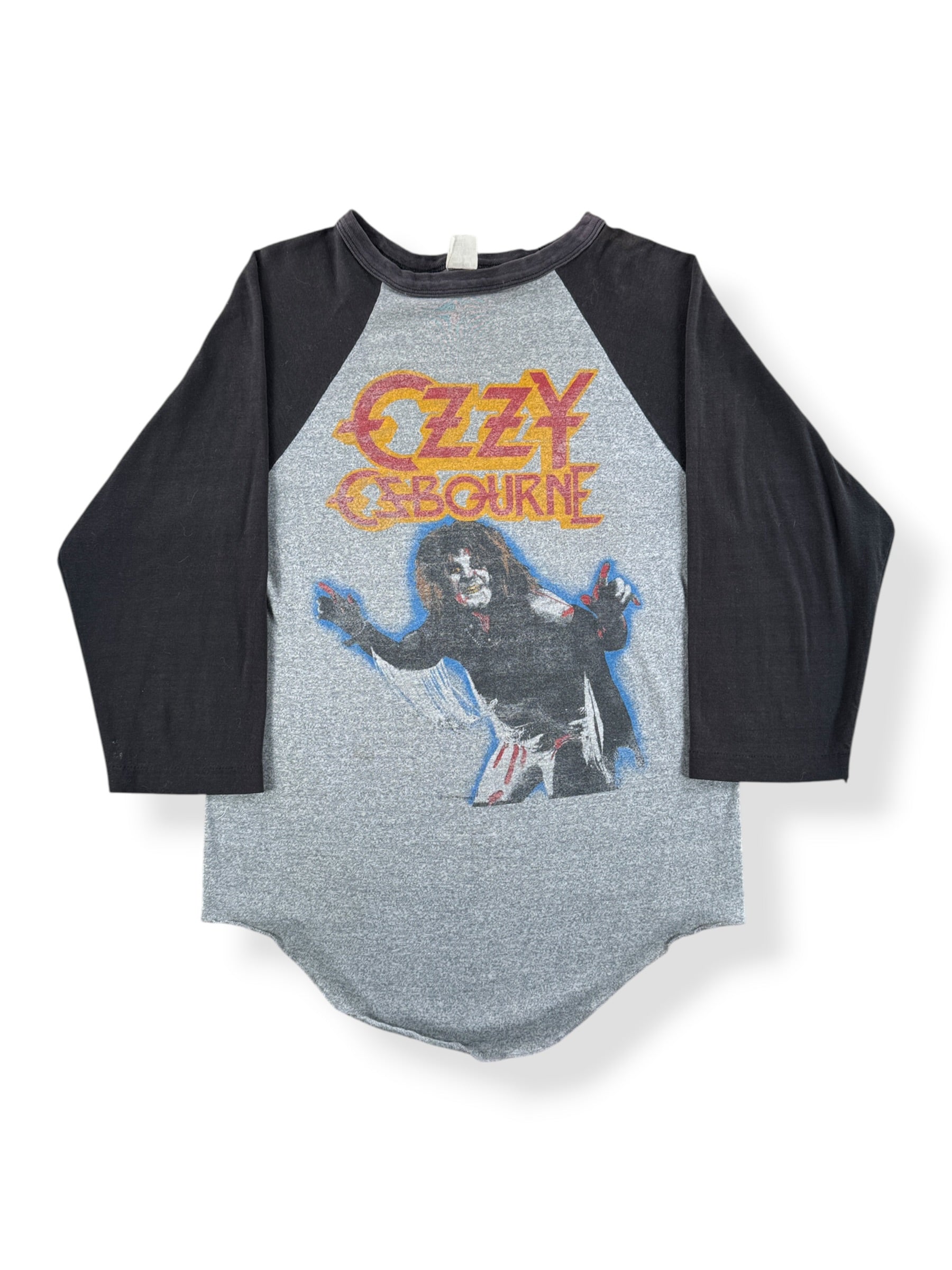 Front of Vintage Ozzy Osbourne Diary of a Madman Raglan Tee SZ M (Fits XS/S)