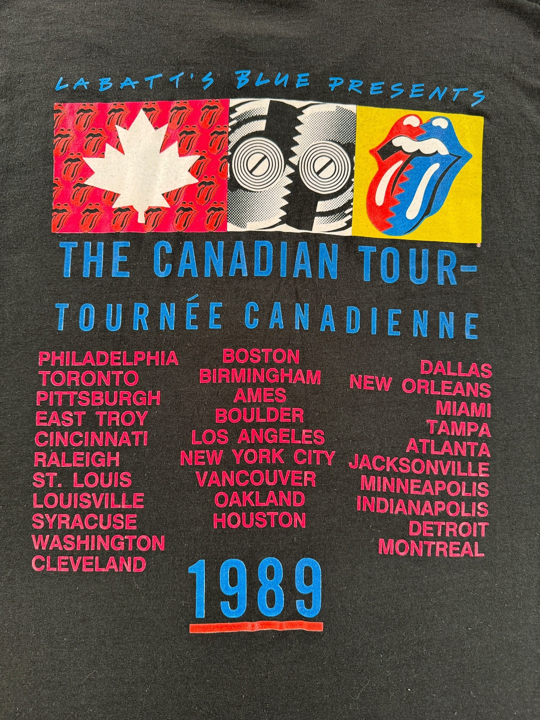 Back Graphic of Vintage Rolling Stones Steel Wheels Tee SZ L (Fits M)