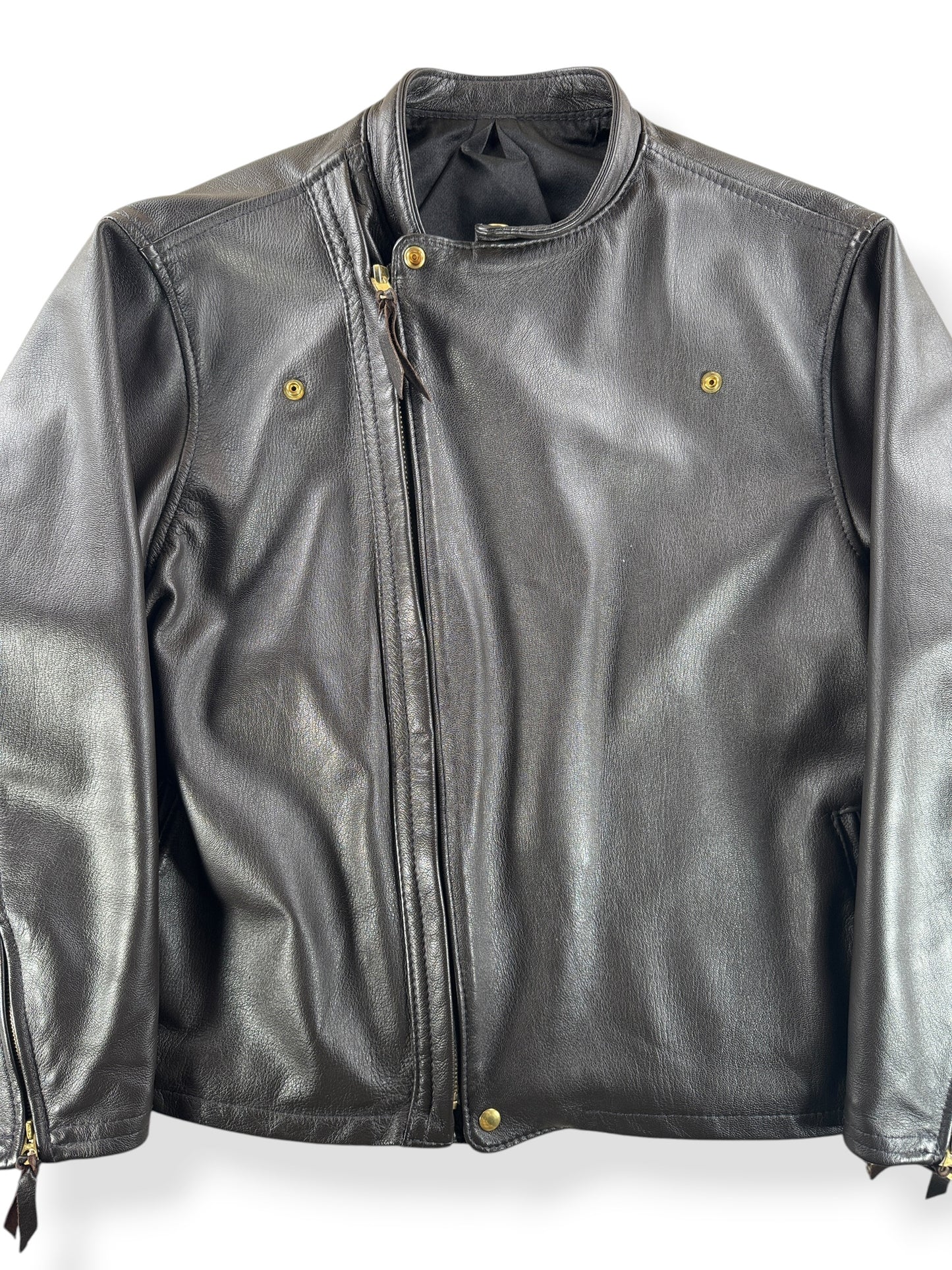 Front Close Up of 2018 Langlitz Cascade Moto Leather Jacket SZ 52