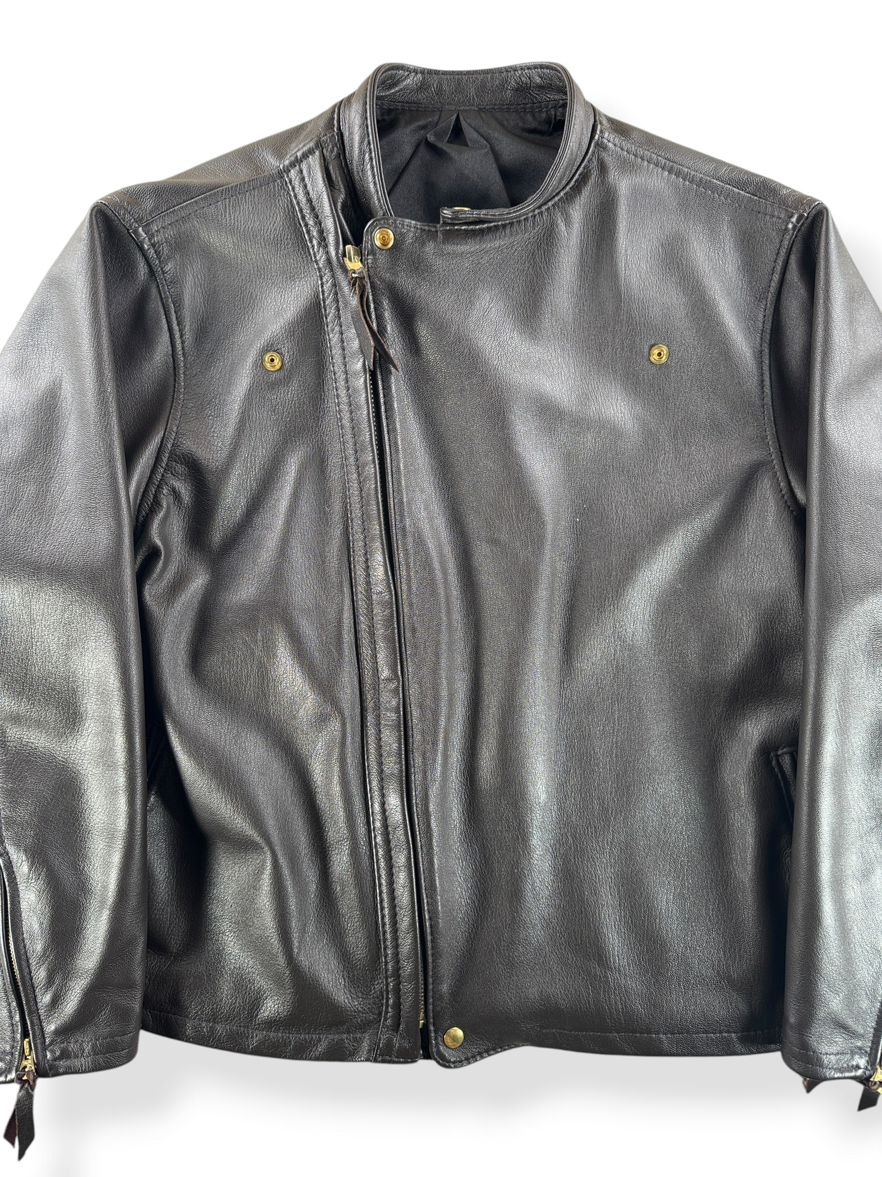 Front Close Up of 2018 Langlitz Cascade Moto Leather Jacket SZ 52