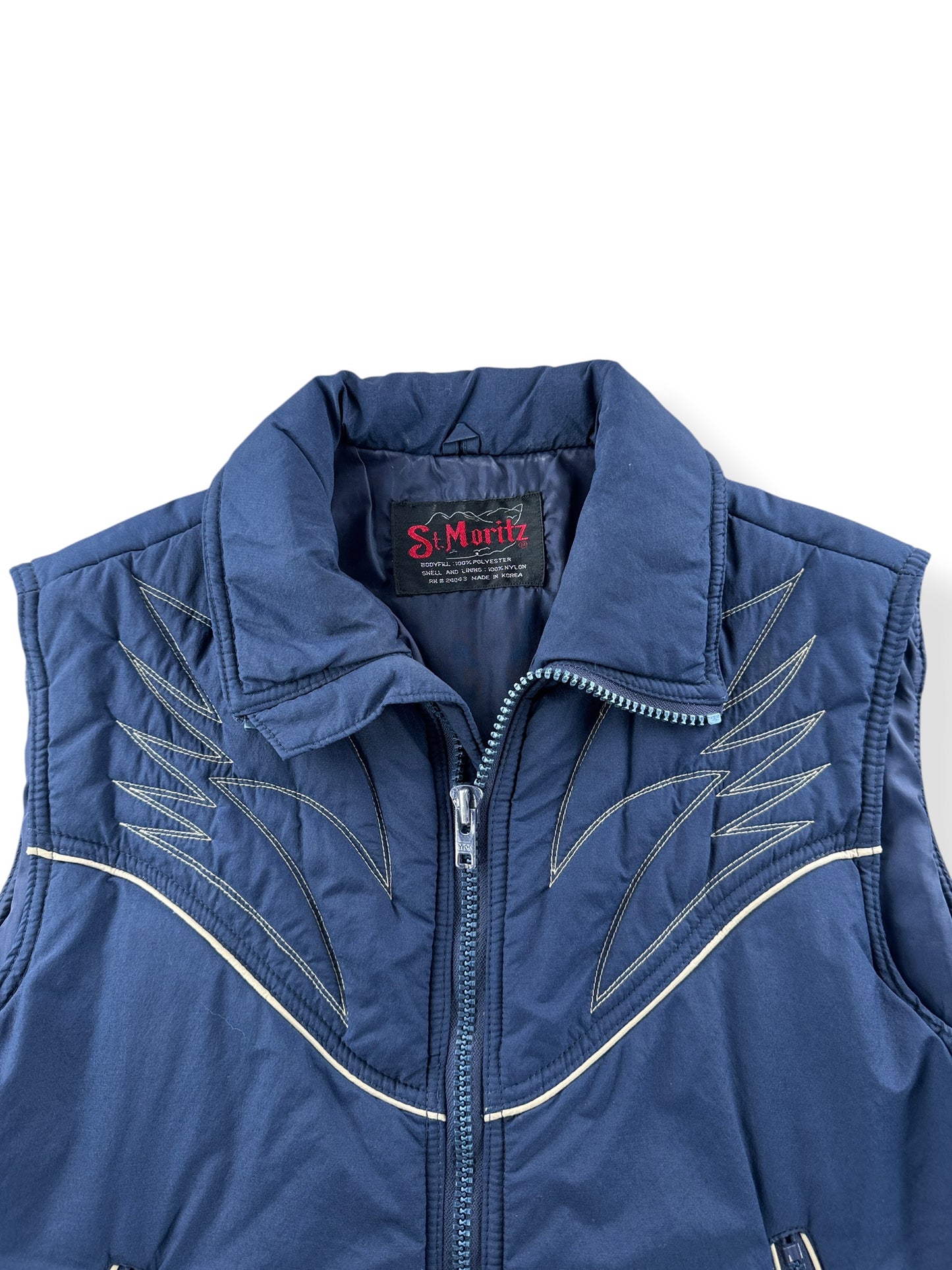 Collar on Vintage St. Moritz Winter Vest SZ L (Fits M)
