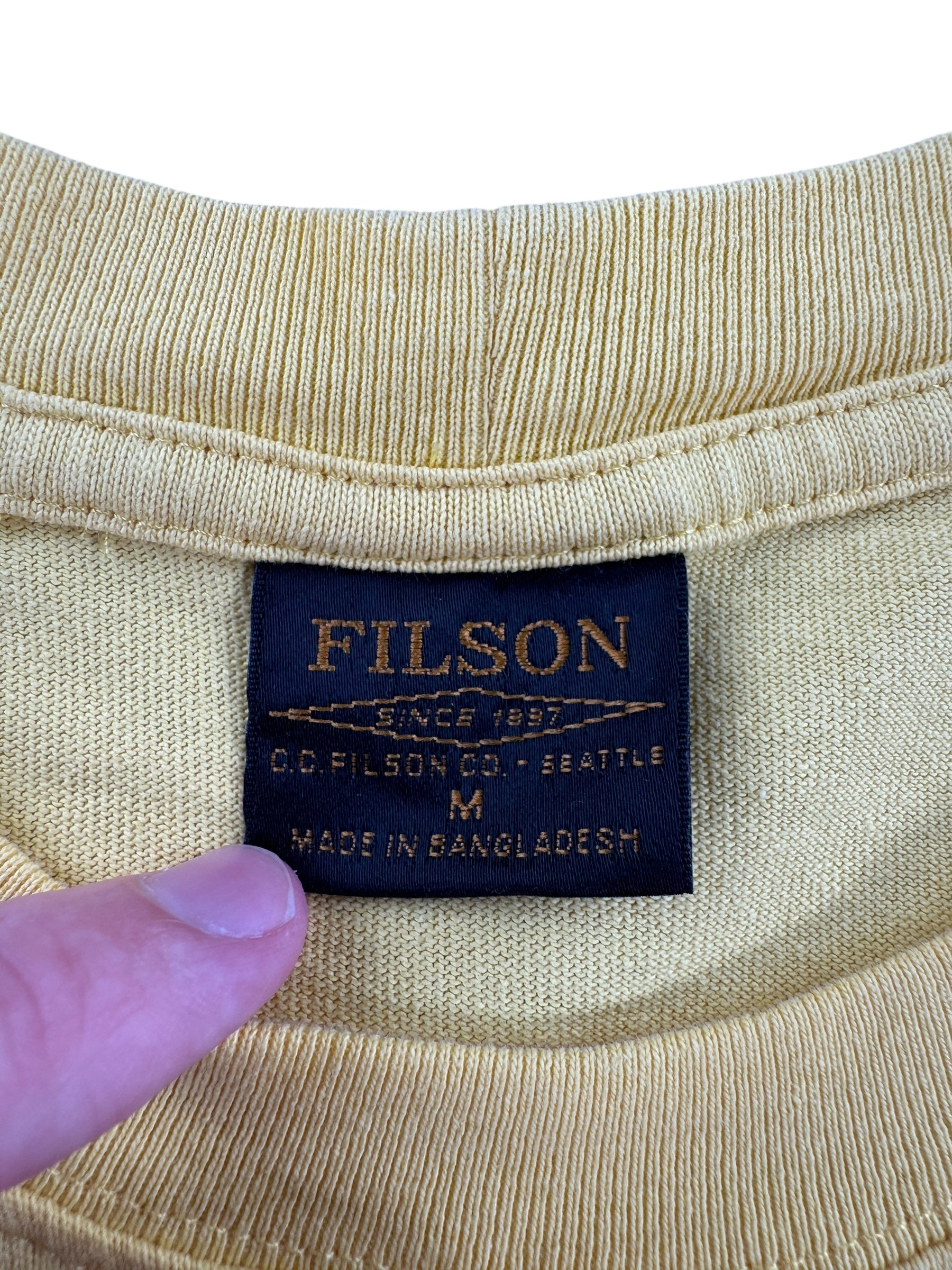 Tag on Yellow Filson Frontier Graphic Tee SZ M