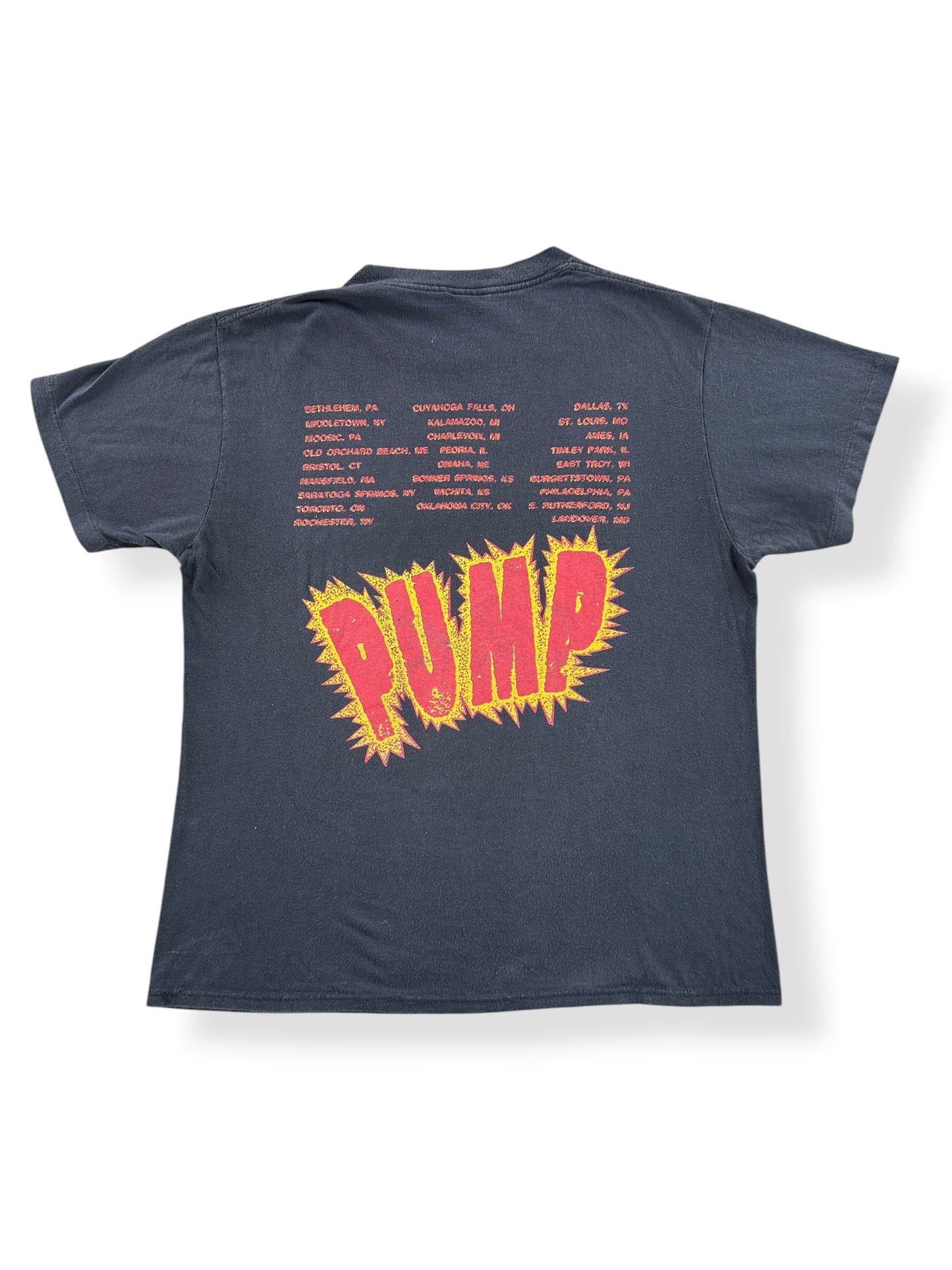 Back of Vintage Aerosmith 1990 Pump Tour Tee SZ L