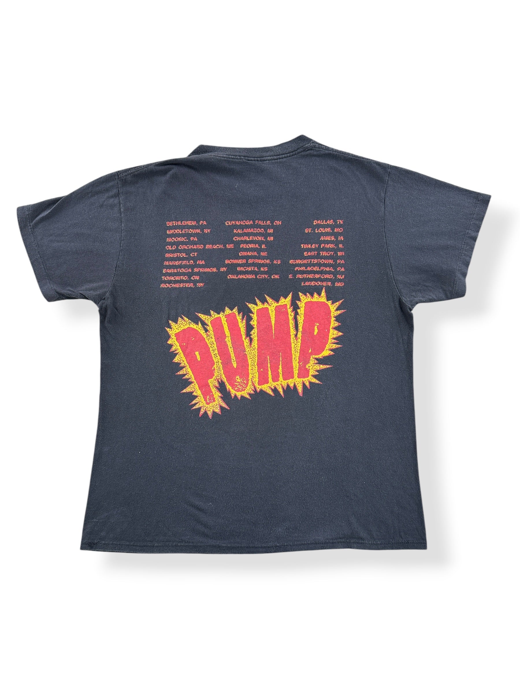 Back of Vintage Aerosmith 1990 Pump Tour Tee SZ L