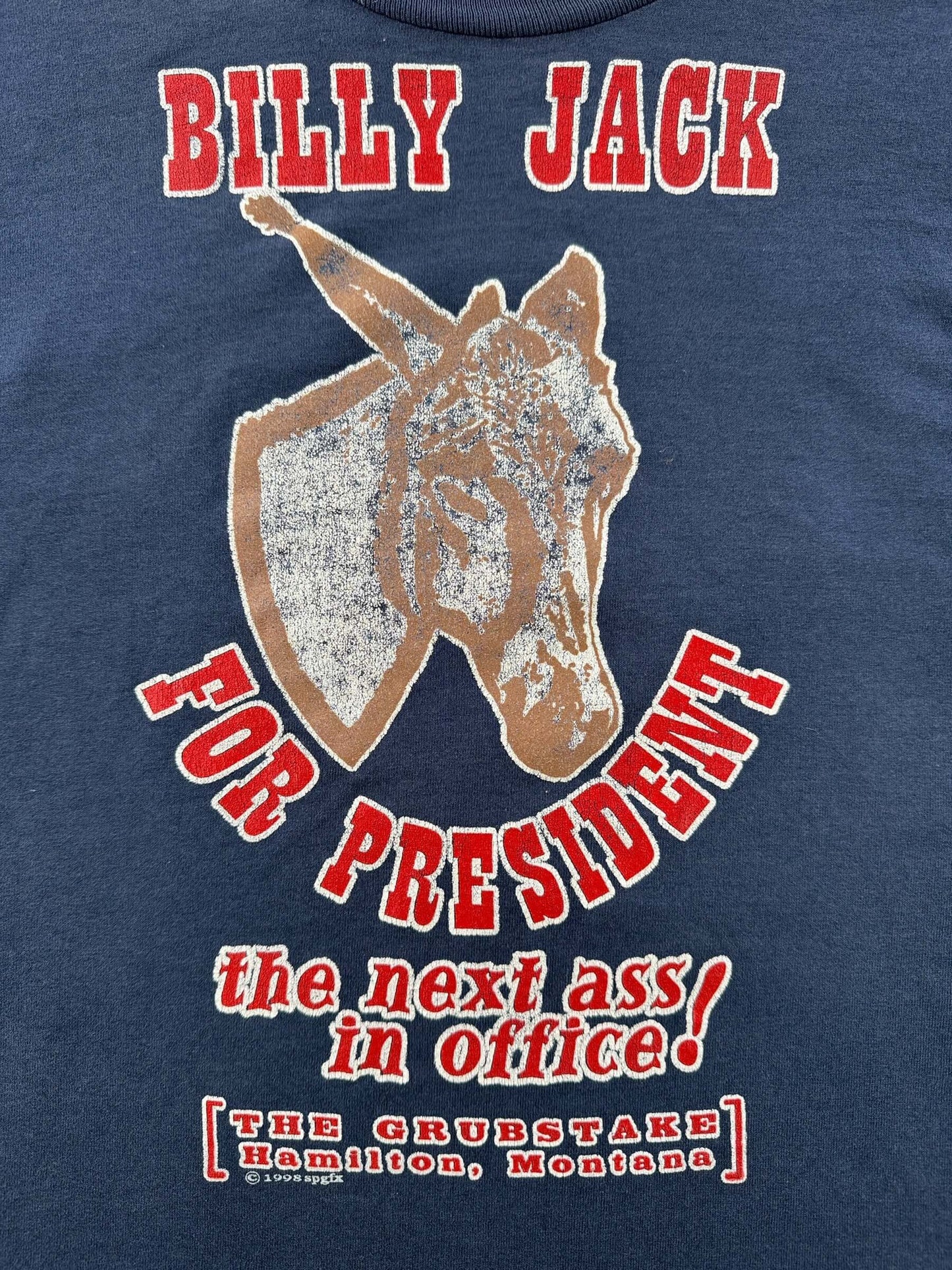 Front graphic on Vintage Billy Jack For President Tee SZ M