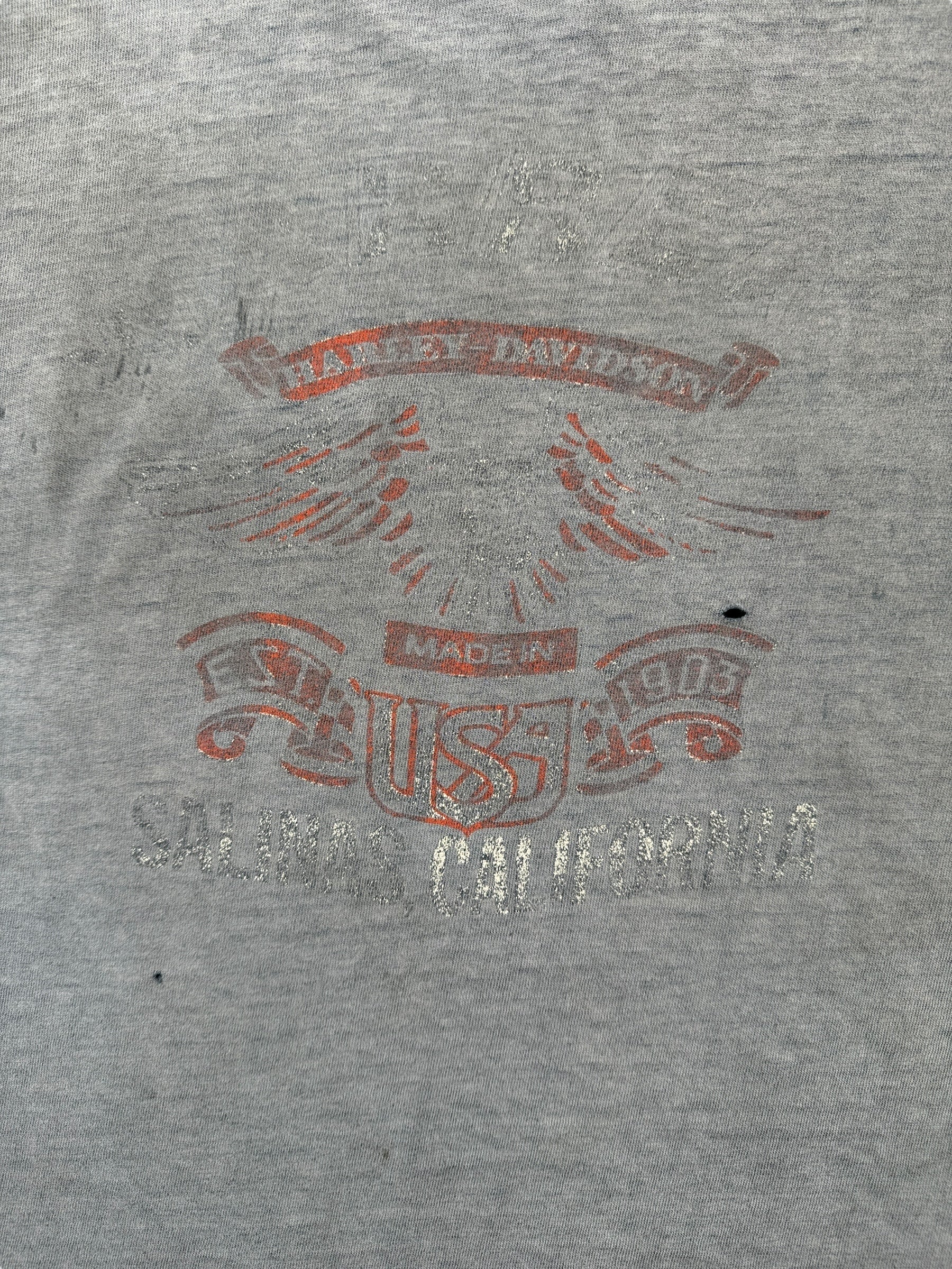 Back Graphic of Vintage Insane Fader Salina's CA Harley Davidson Tee SZ L