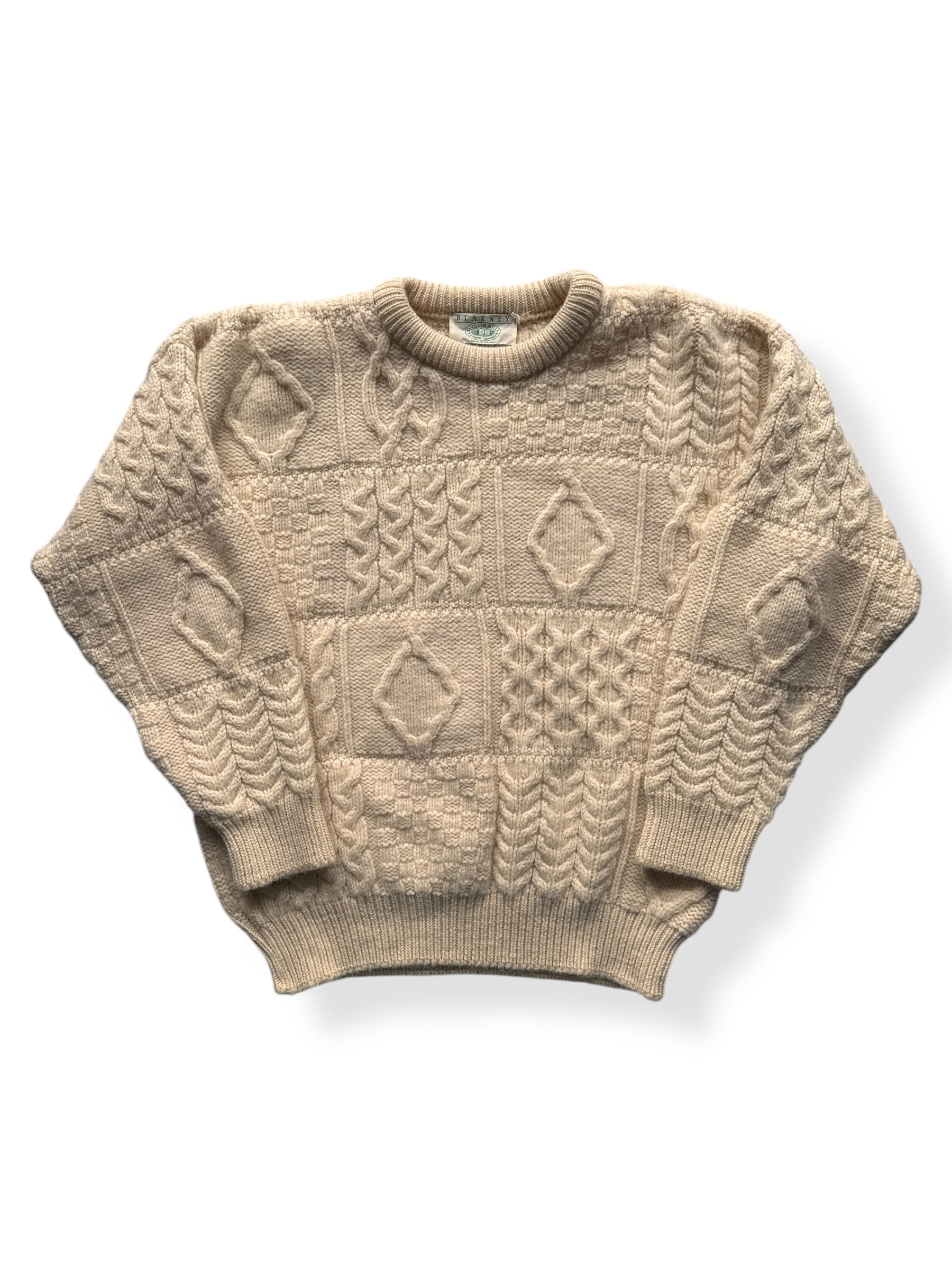 Front of Blarney Woolen Mills Fisherman Sweater SZ M