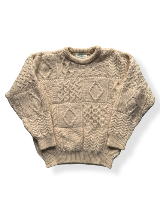 Front of Blarney Woolen Mills Fisherman Sweater SZ M