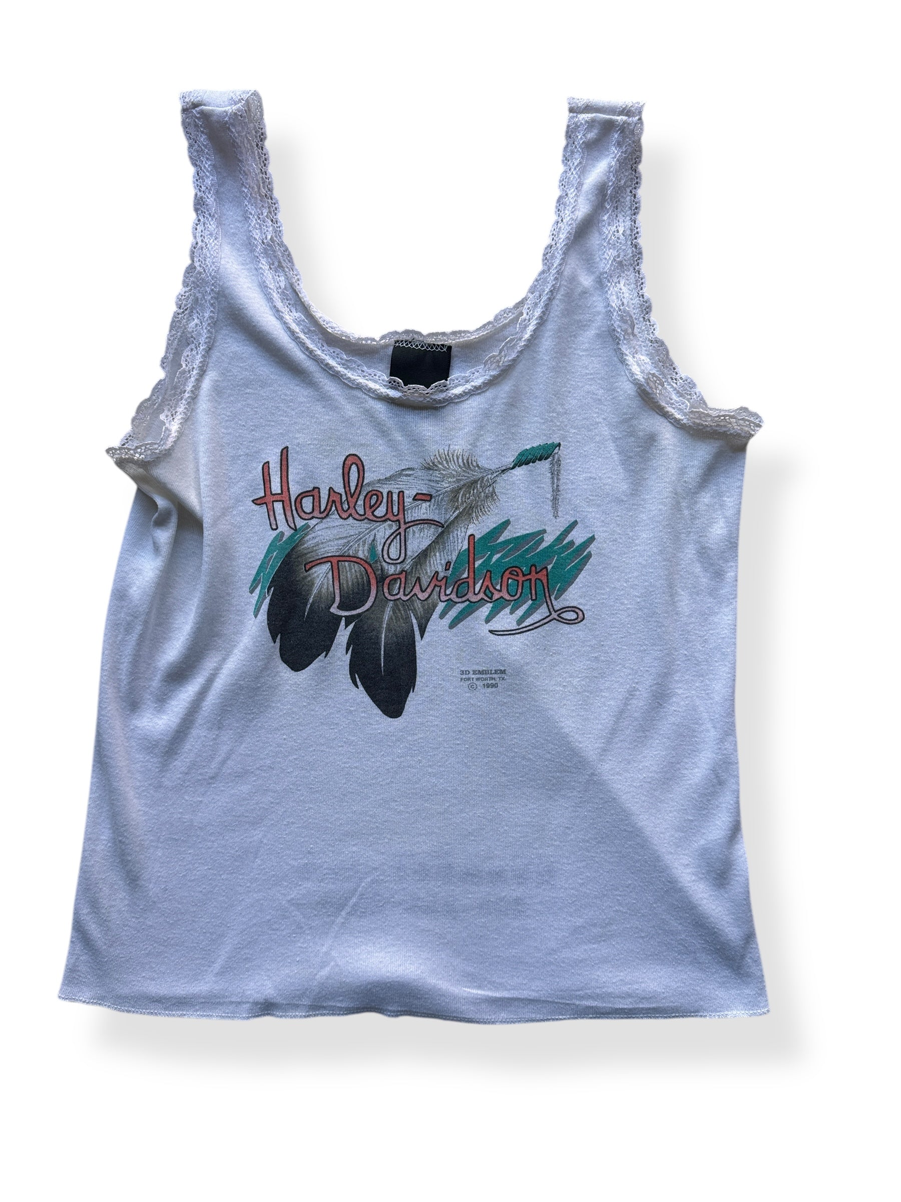 Front of Vintage Ladies Harley Davidson Motorcycle Goodies Tank Top SZ S