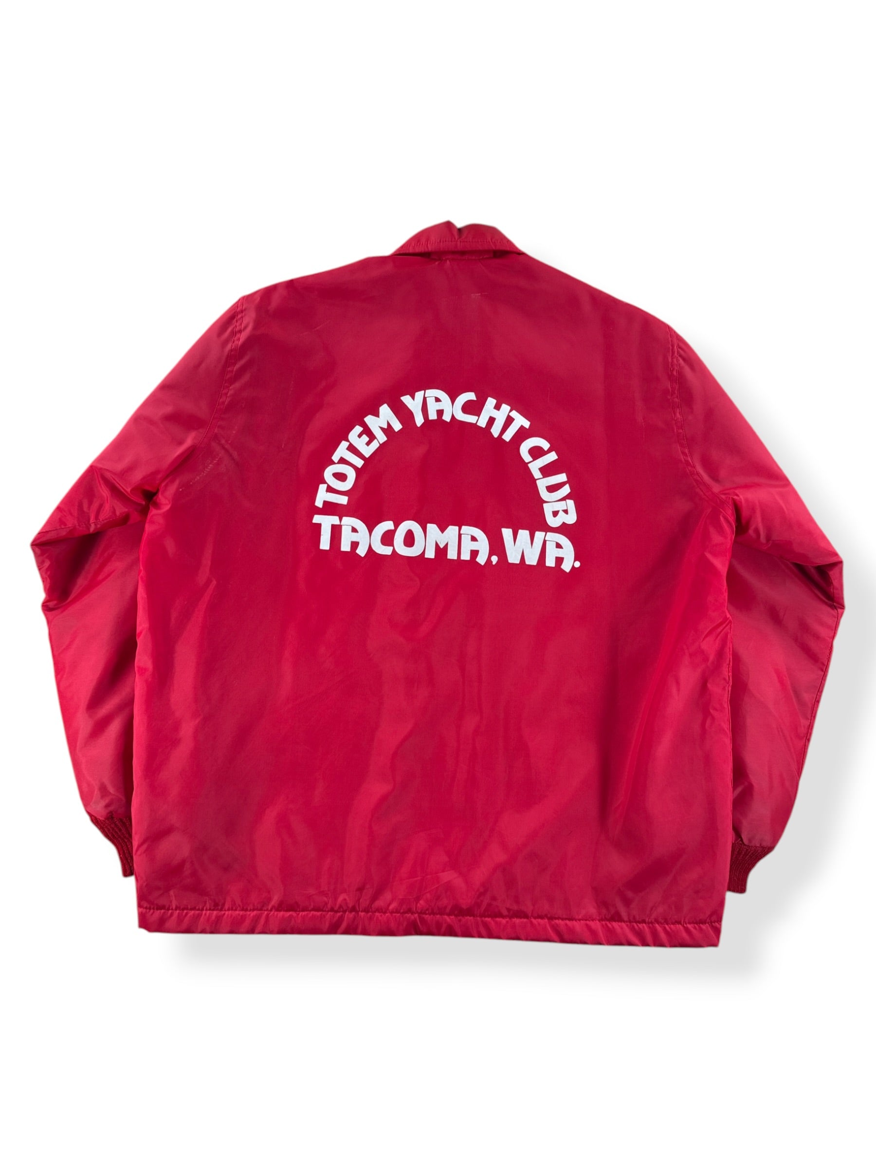 Back of Vintage Totem Yacht Club Tacoma WA Jacket SZ L