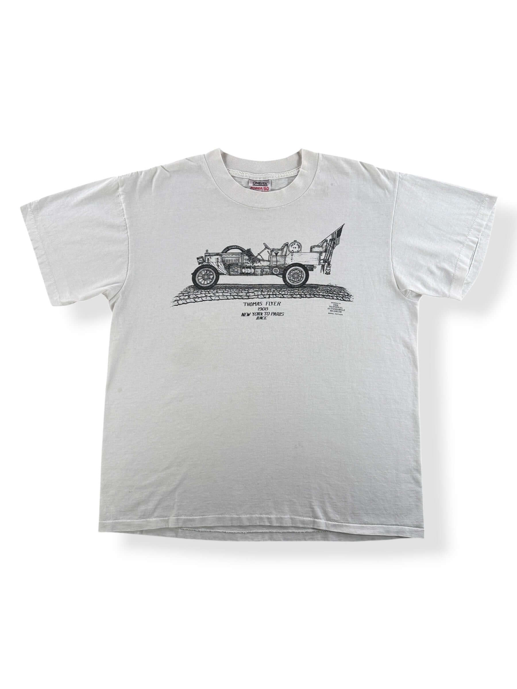 Front of Vintage Thomas Flyer New York To Paris Tee SZ XL (Fits L)