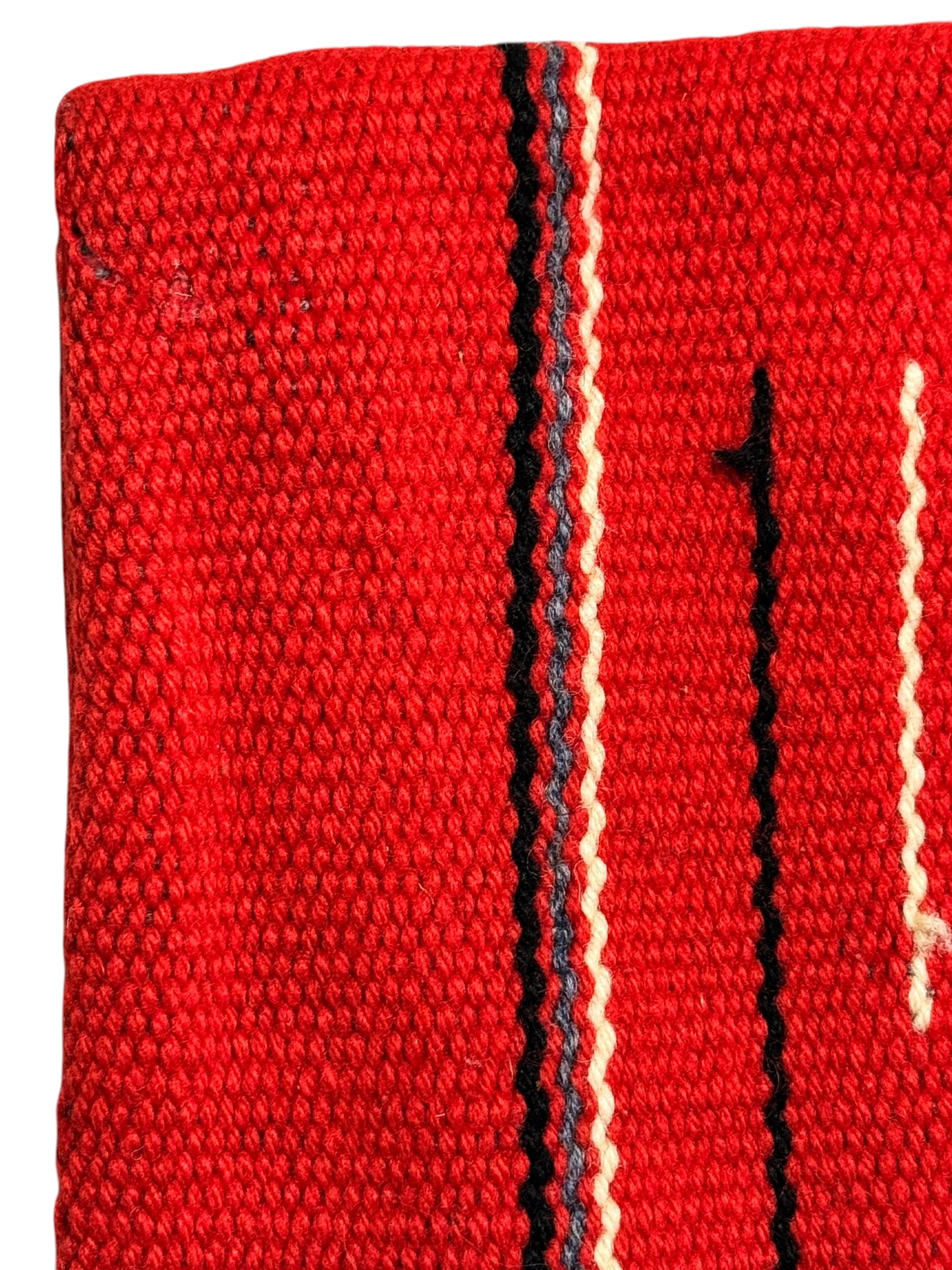 Detail of 1940s Chimayo Clutch Red/Black/White