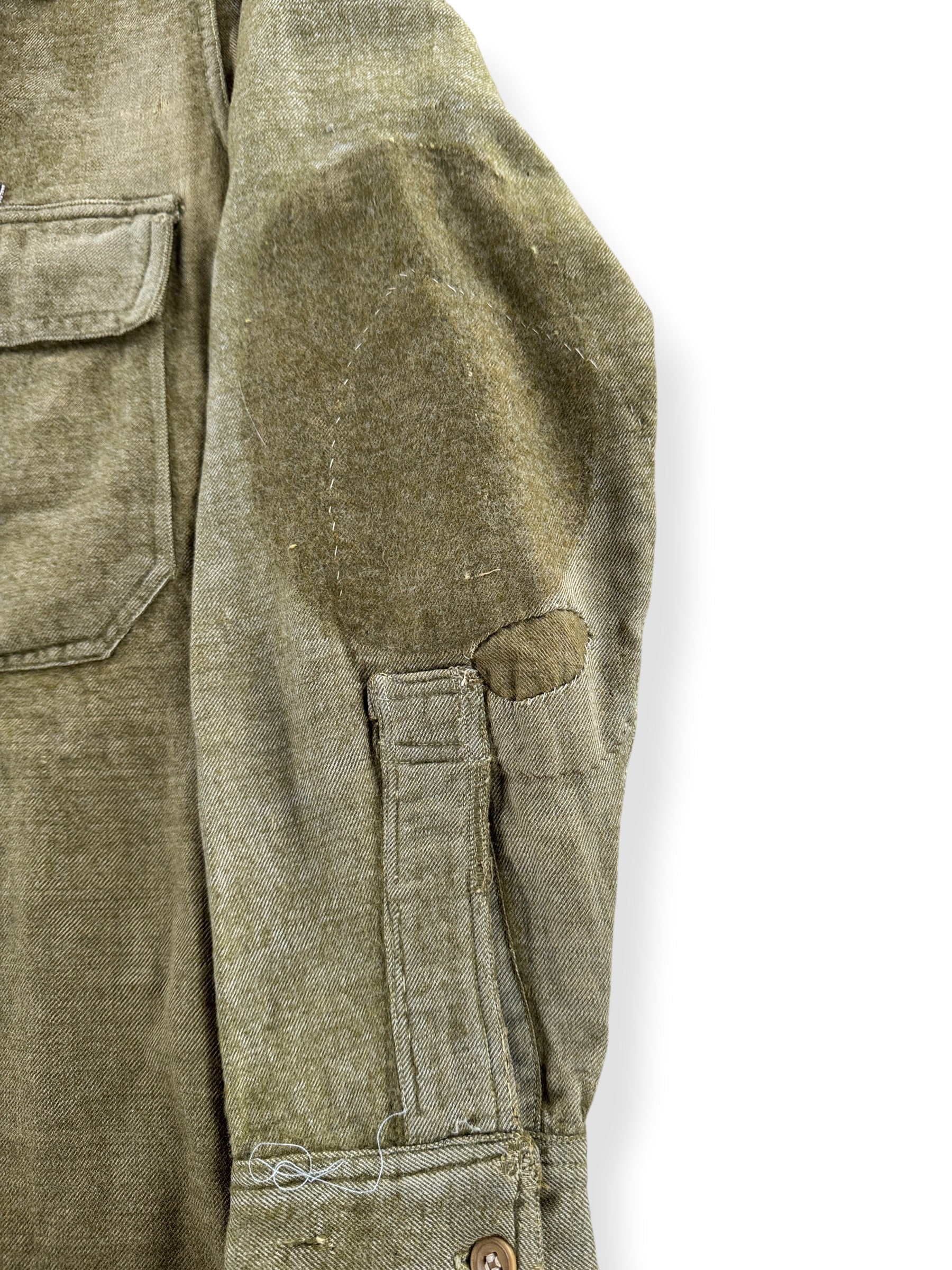Repair on Vintage WW1 Converted Army Shirt SZ S